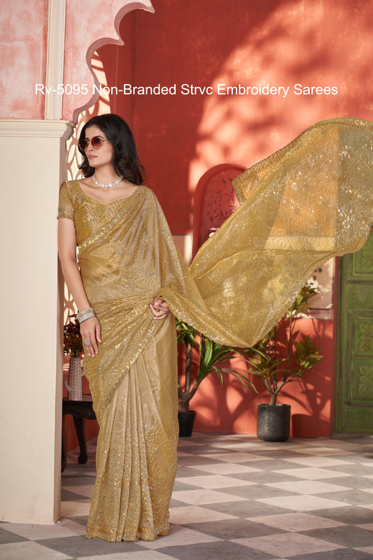 Rv-5095 Non-Branded Strvc Embroidery Sarees