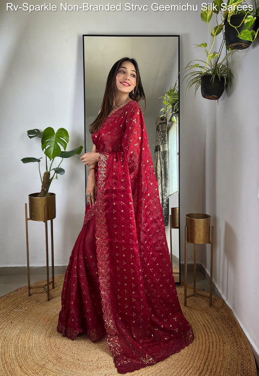 Rv-Sparkle Non-Branded Strvc Geemichu Silk Sarees