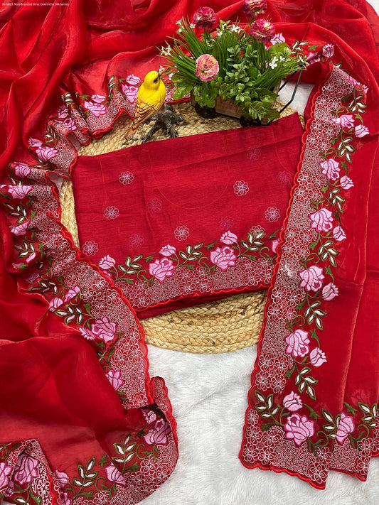 Rv 6021 Non-Branded Strvc Geemichu Silk Sarees