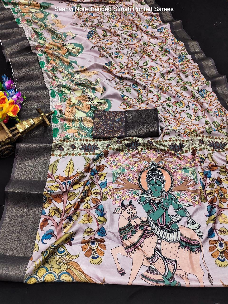 Saanvi Non-Branded Stmah Printed Sarees