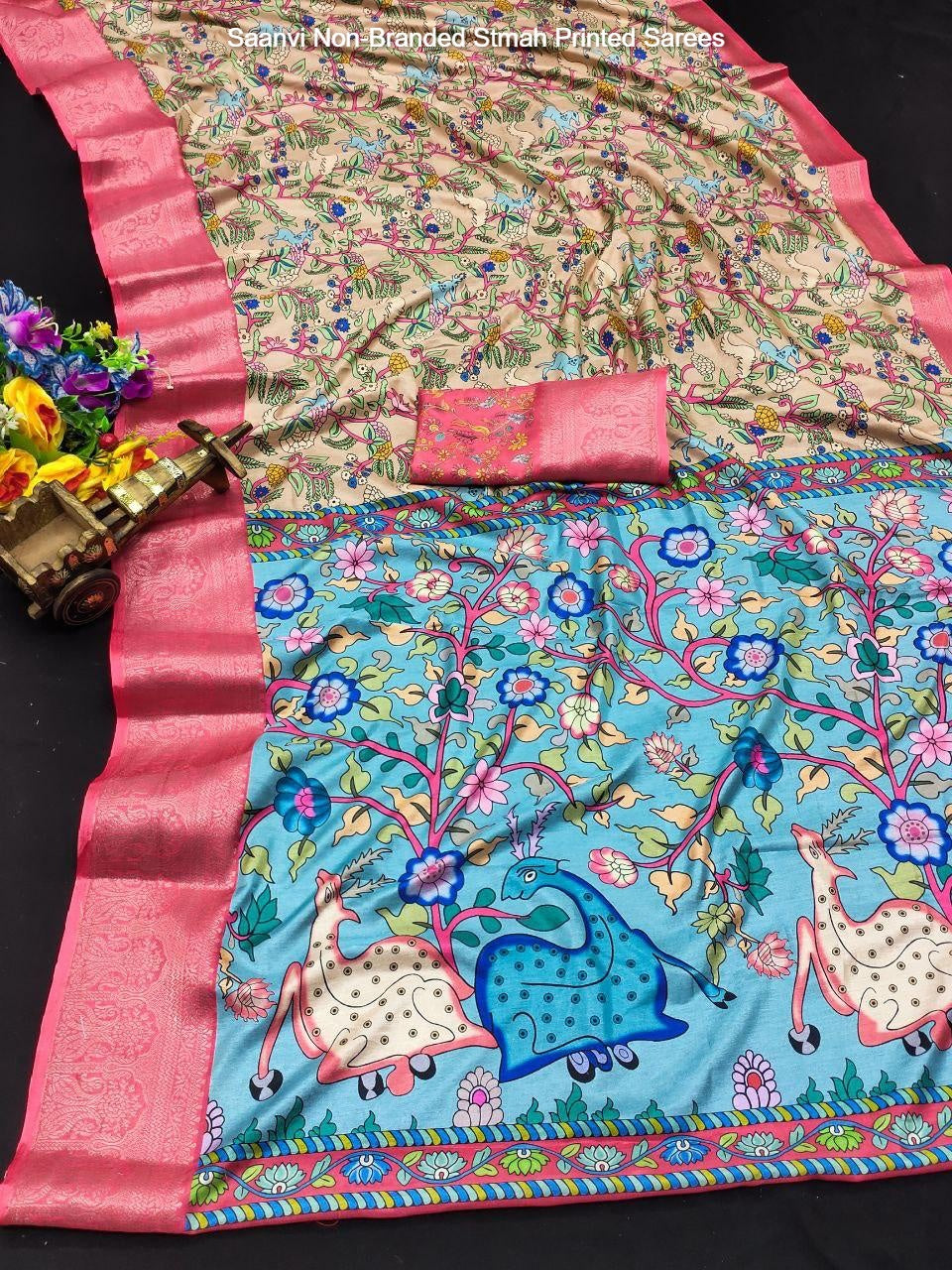 Saanvi Non-Branded Stmah Printed Sarees