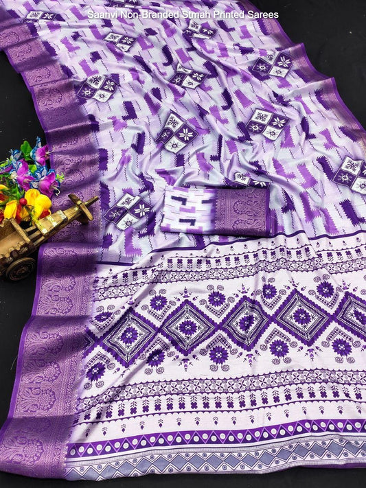 Saanvi Non-Branded Stmah Printed Sarees