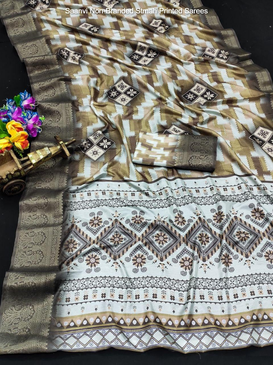 Saanvi Non-Branded Stmah Printed Sarees