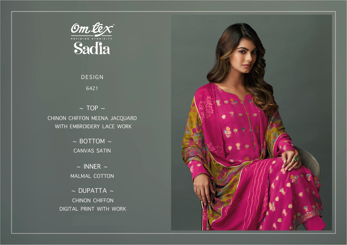 Sadia Omtex Lace Work Unstitched Suits