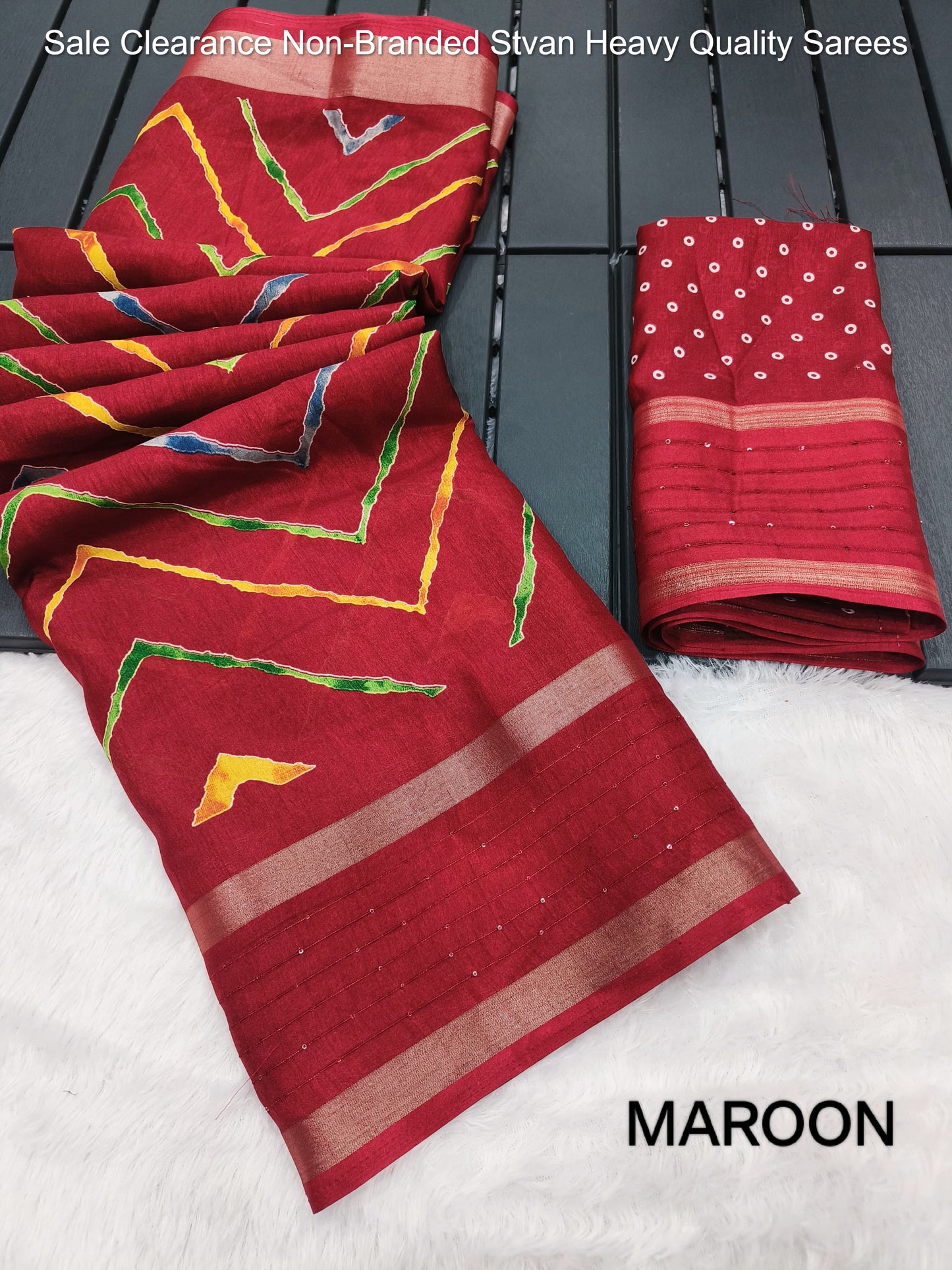 Sale Clearance Non-Branded Stvan Heavy Quality Sarees