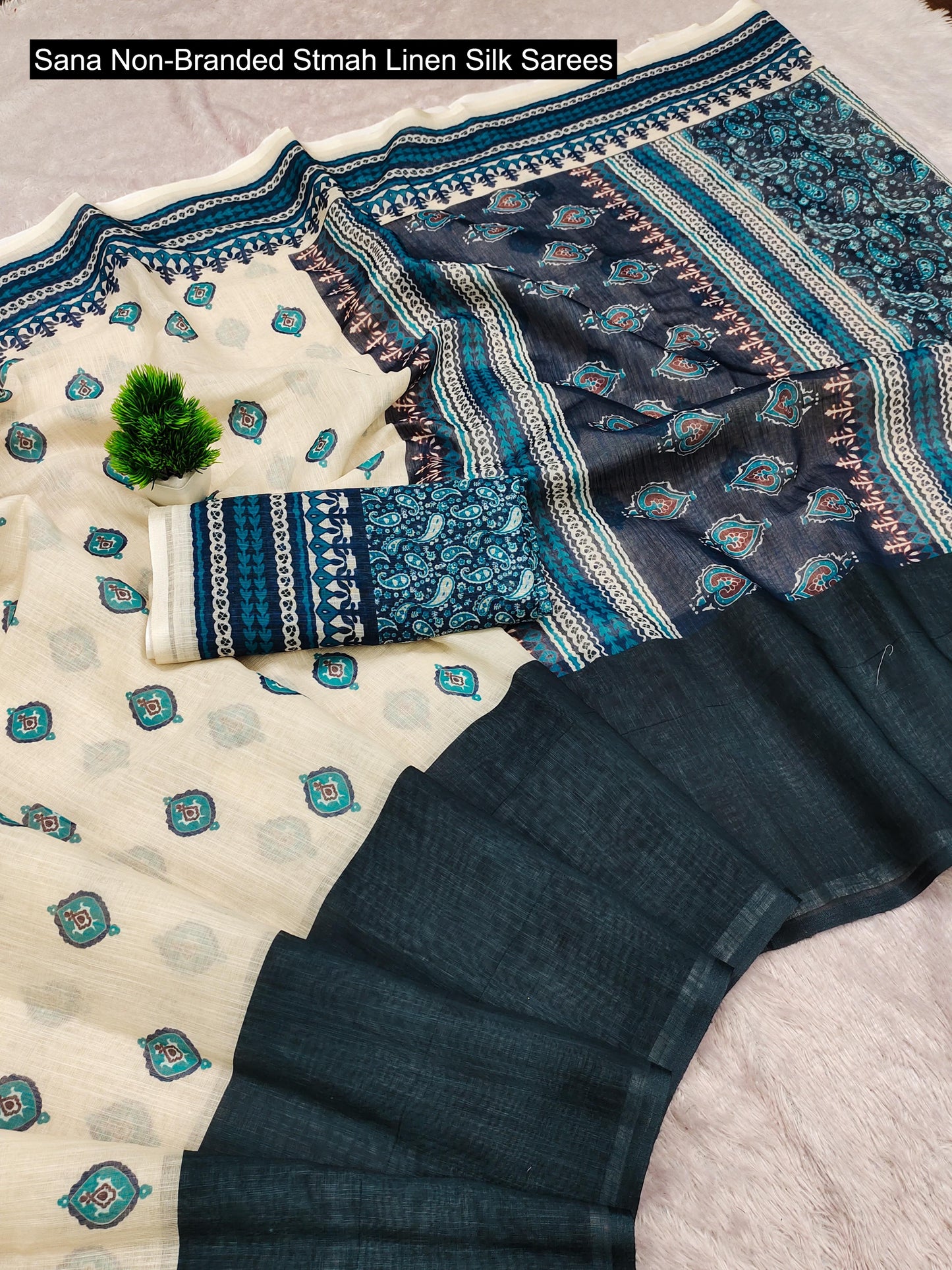 Sana Non-Branded Stmah Linen Silk Sarees