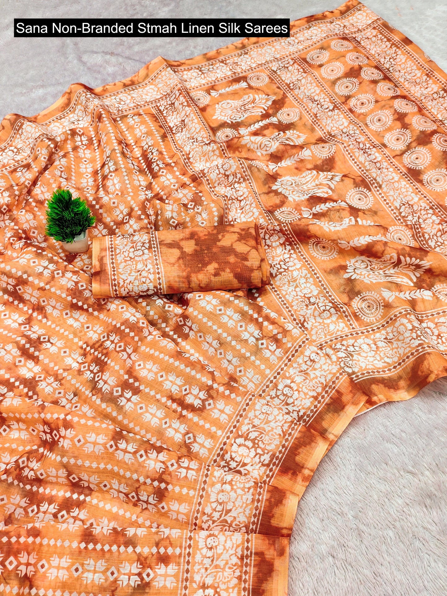 Sana Non-Branded Stmah Linen Silk Sarees