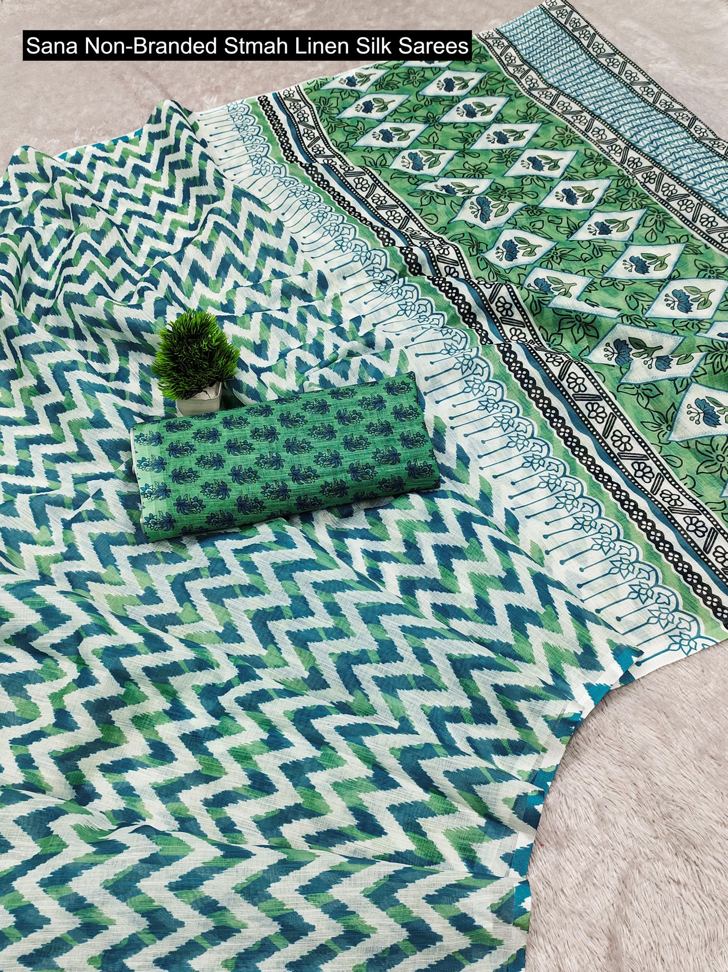 Sana Non-Branded Stmah Linen Silk Sarees