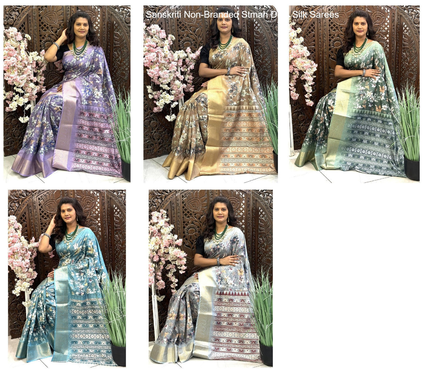 Sanskriti Non-Branded Stmah Dola Silk Sarees