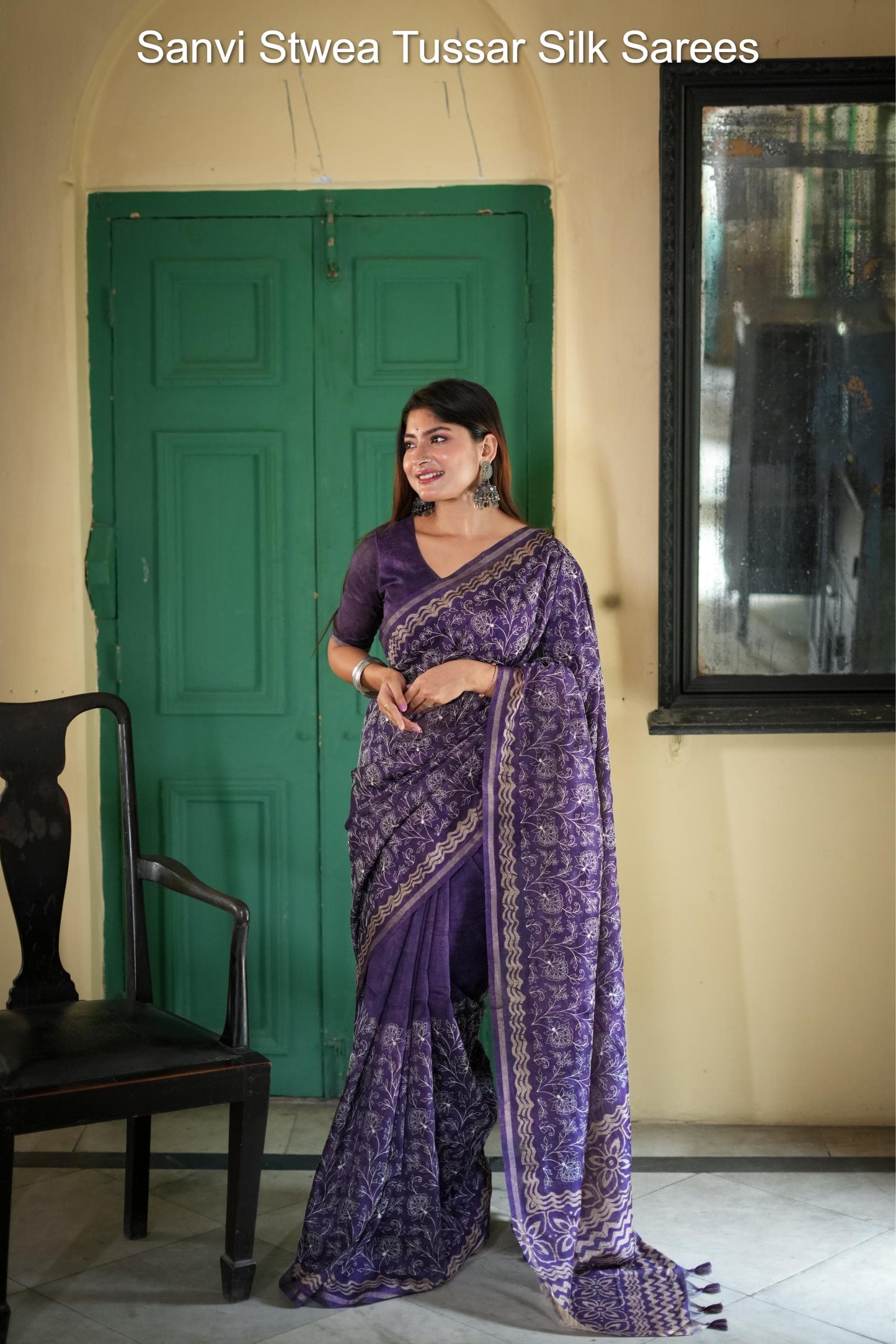 Sanvi Stwea Tussar Silk Sarees