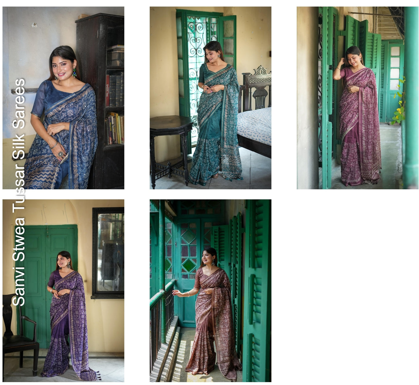 Sanvi Stwea Tussar Silk Sarees