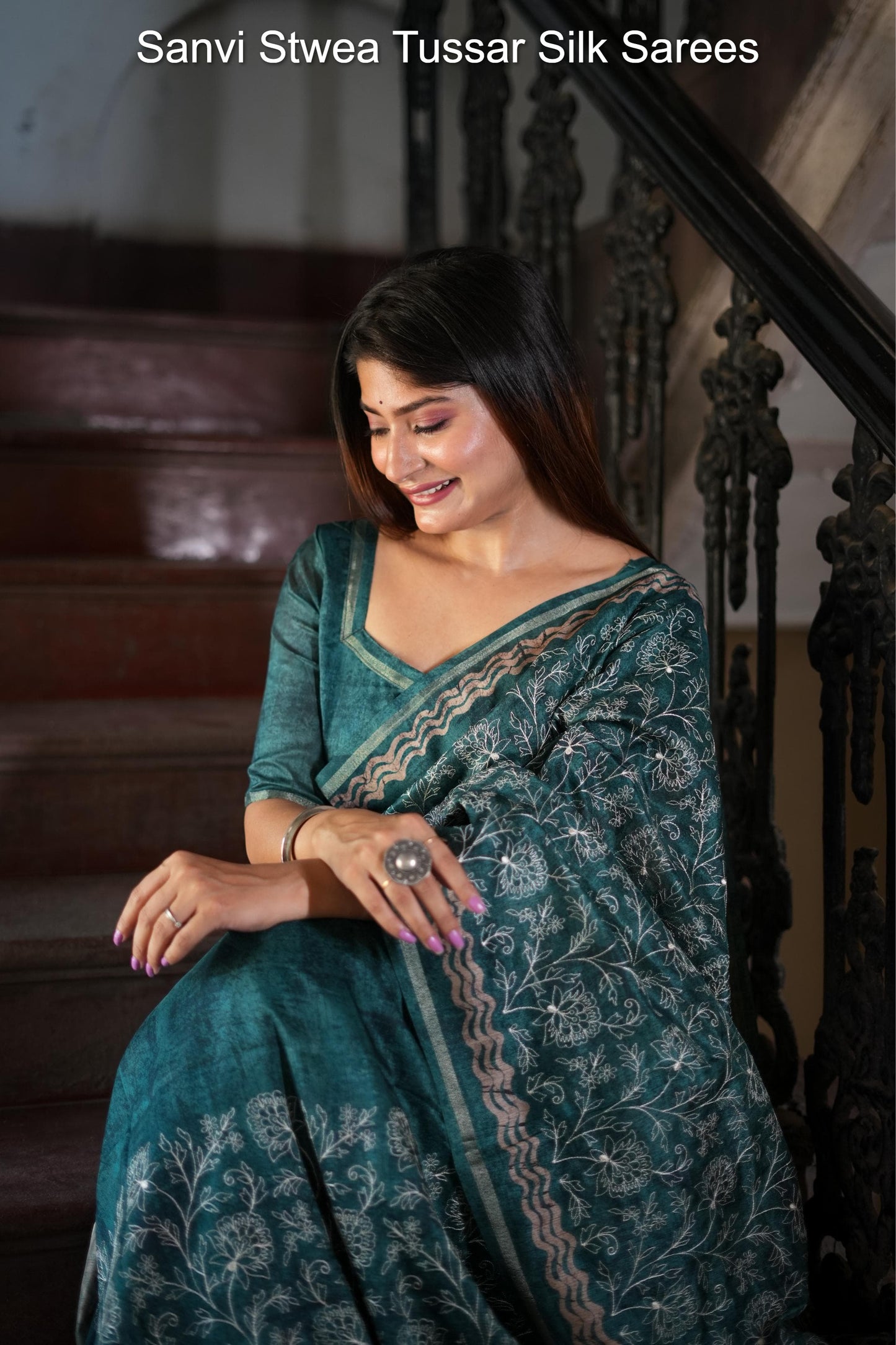 Sanvi Stwea Tussar Silk Sarees