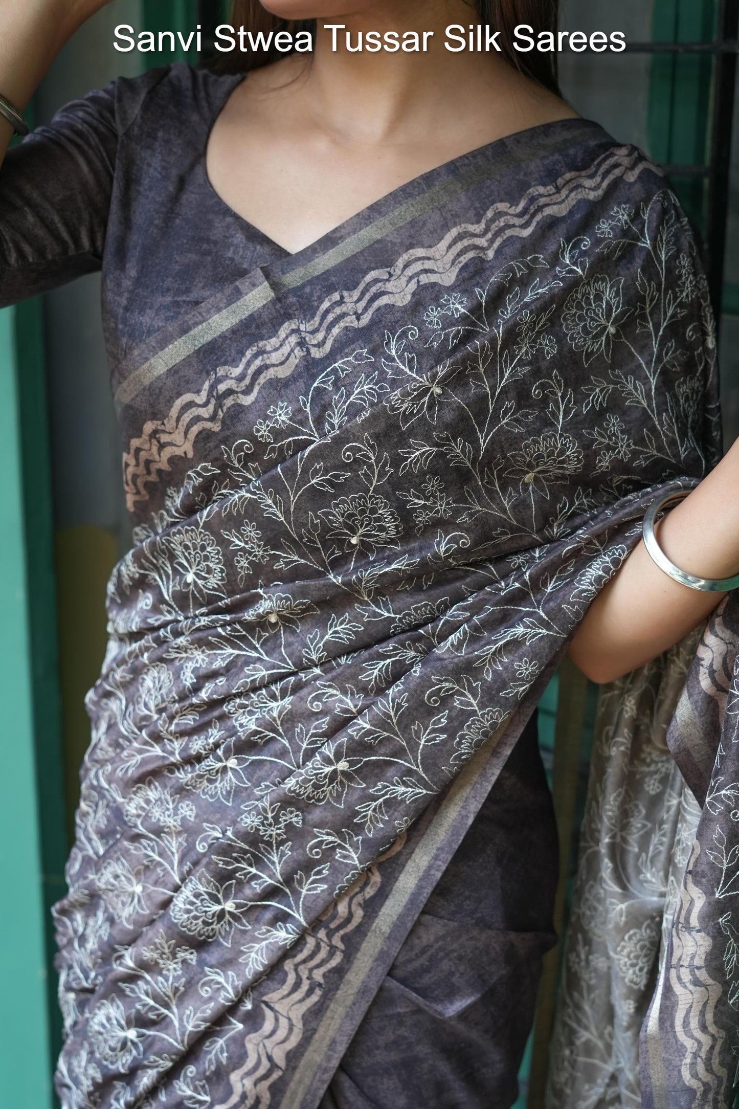 Sanvi Stwea Tussar Silk Sarees