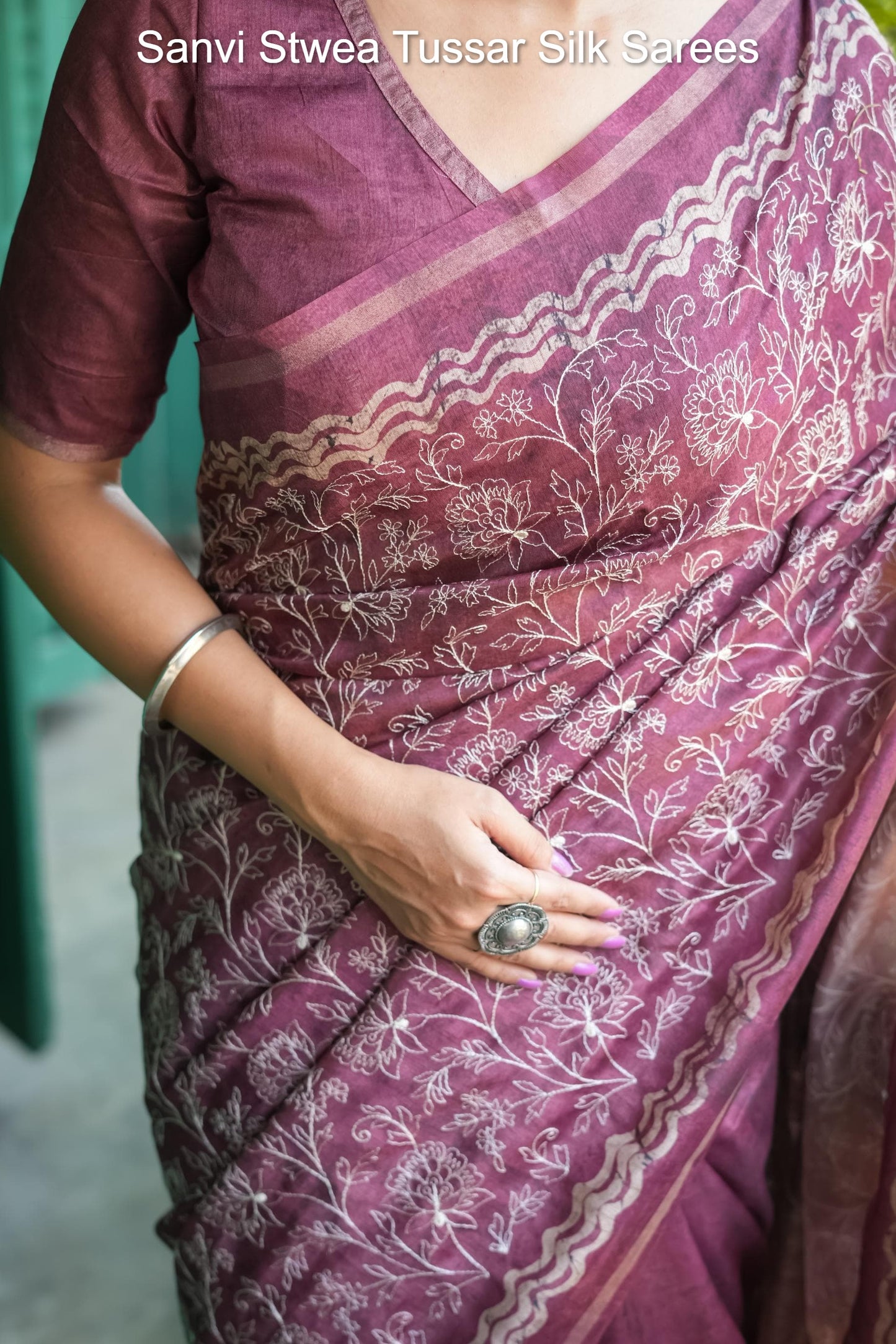 Sanvi Stwea Tussar Silk Sarees