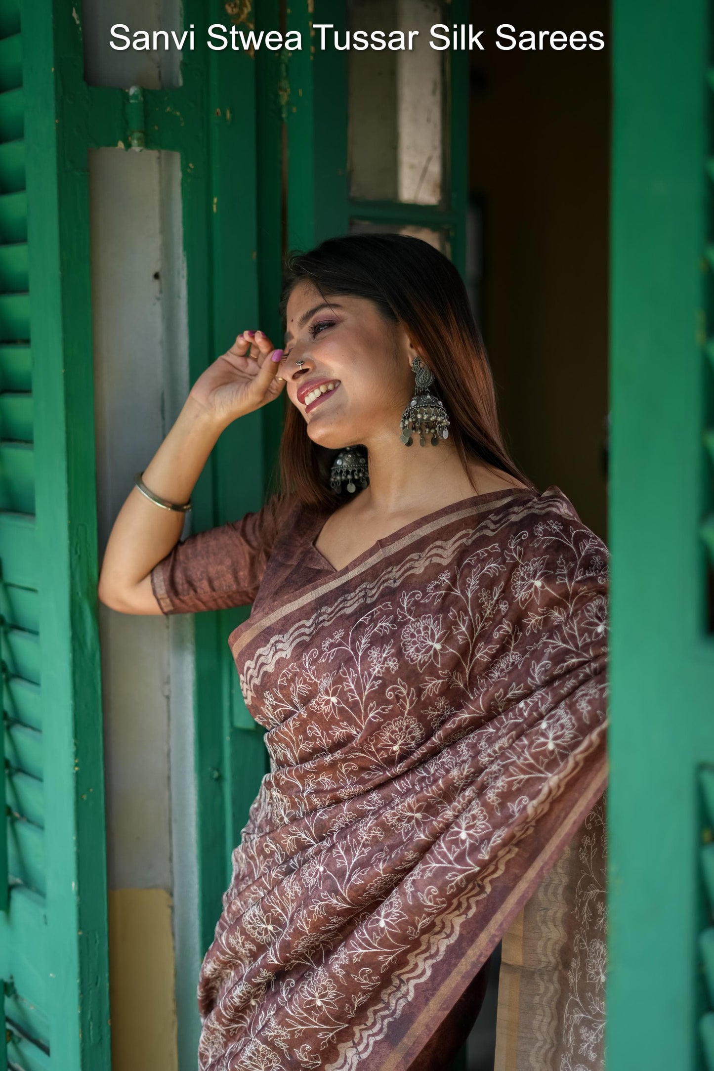 Sanvi Stwea Tussar Silk Sarees