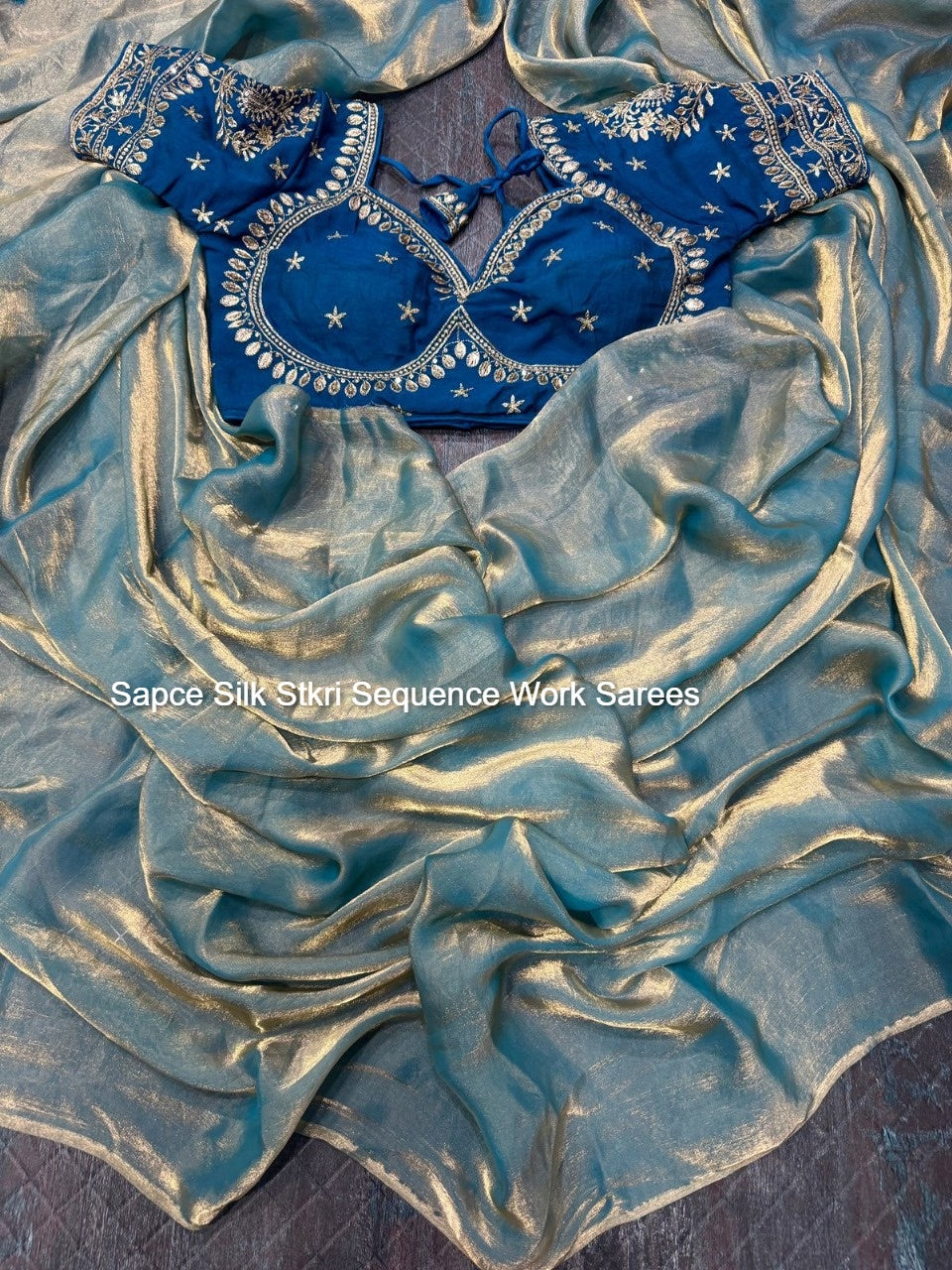 Sapce Silk Stkri Sequence Work Sarees