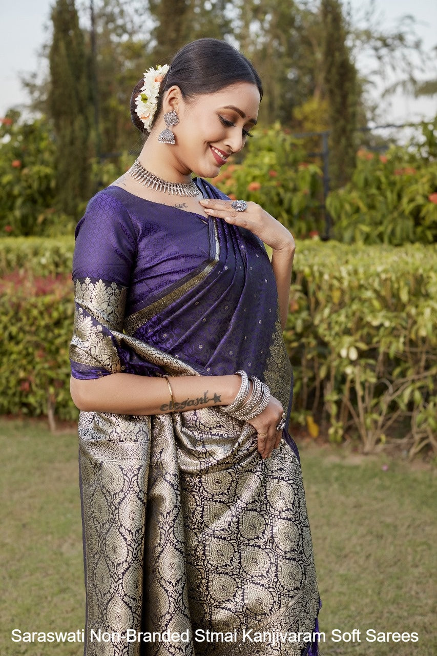 Saraswati Non-Branded Stmai Kanjivaram Soft Sarees