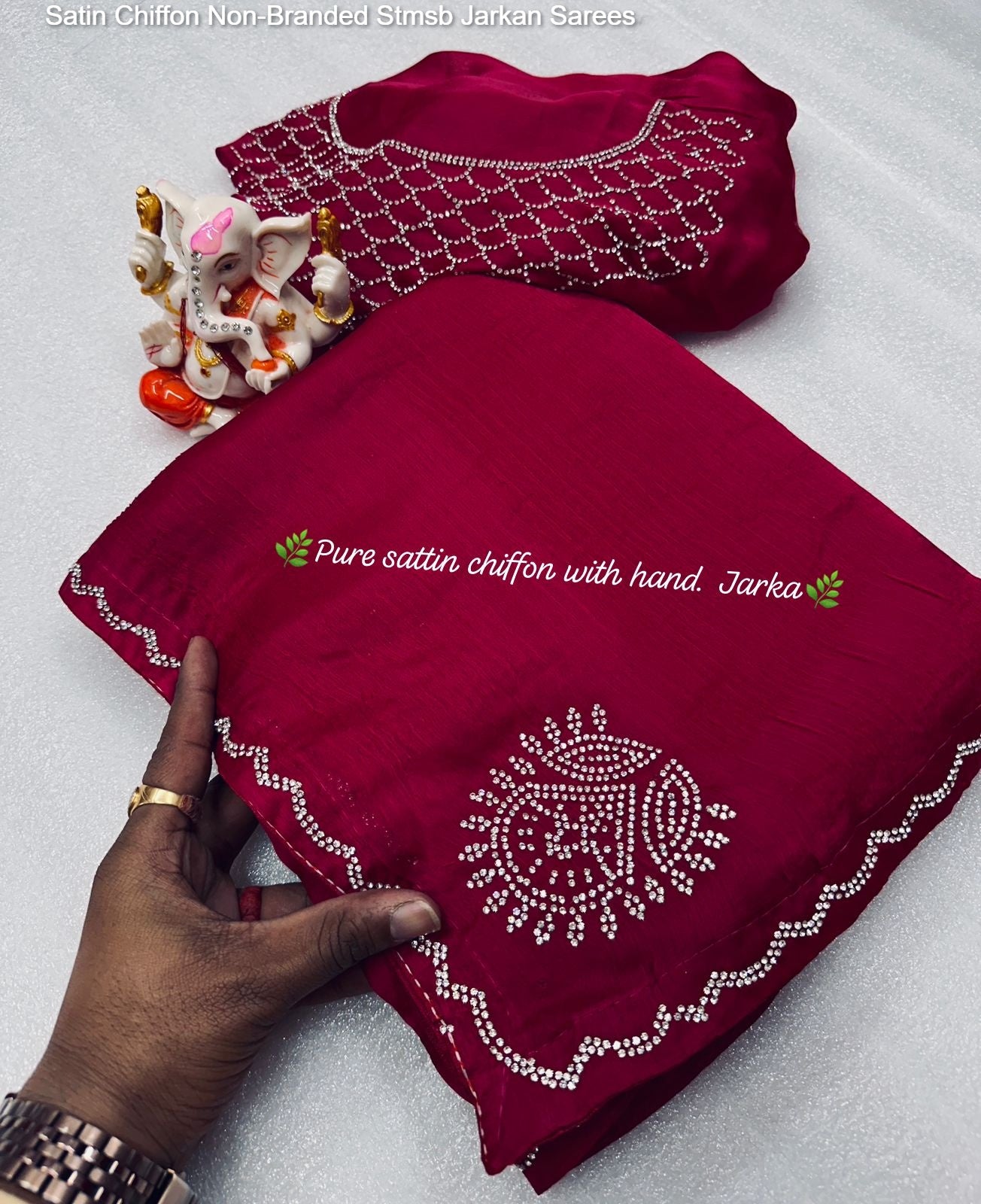 Satin Chiffon Non-Branded Stmsb Jarkan Sarees