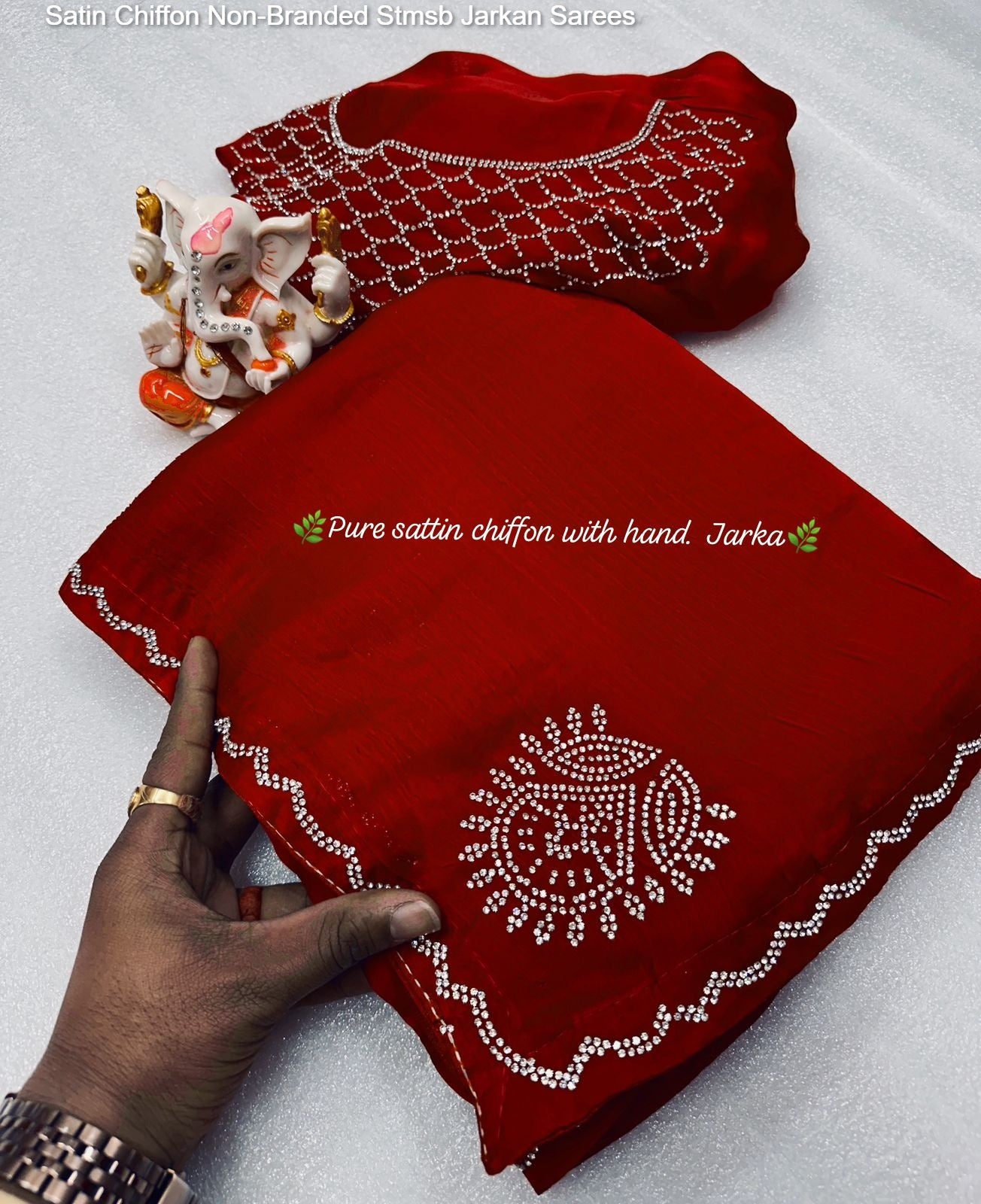 Satin Chiffon Non-Branded Stmsb Jarkan Sarees