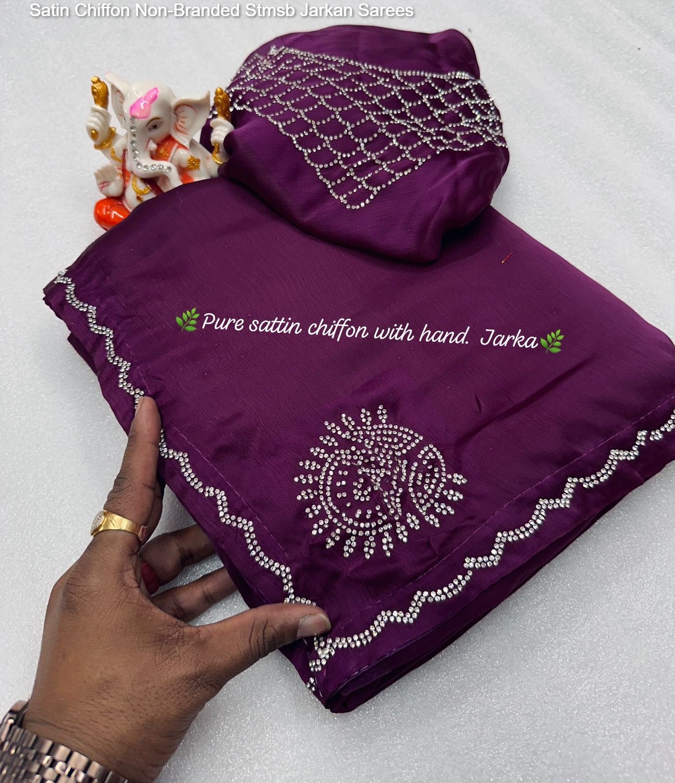 Satin Chiffon Non-Branded Stmsb Jarkan Sarees