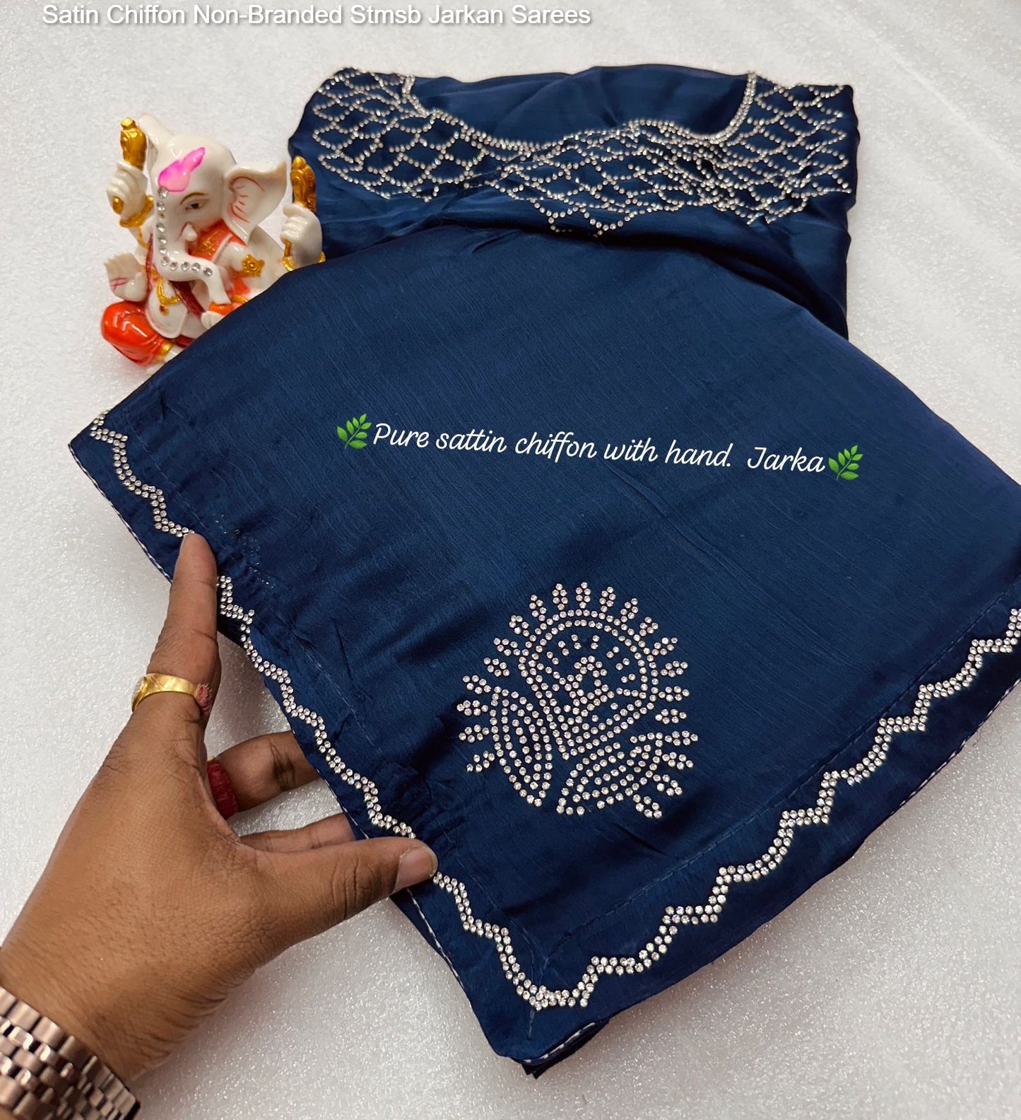 Satin Chiffon Non-Branded Stmsb Jarkan Sarees