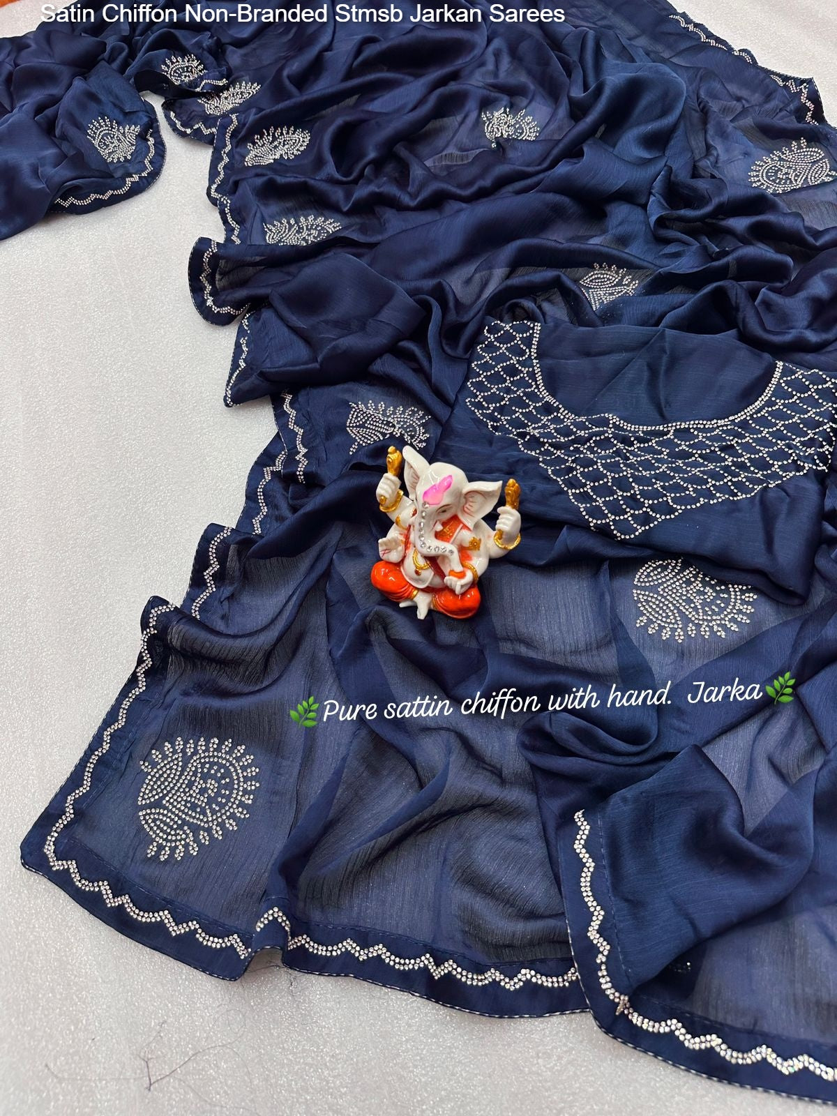 Satin Chiffon Non-Branded Stmsb Jarkan Sarees