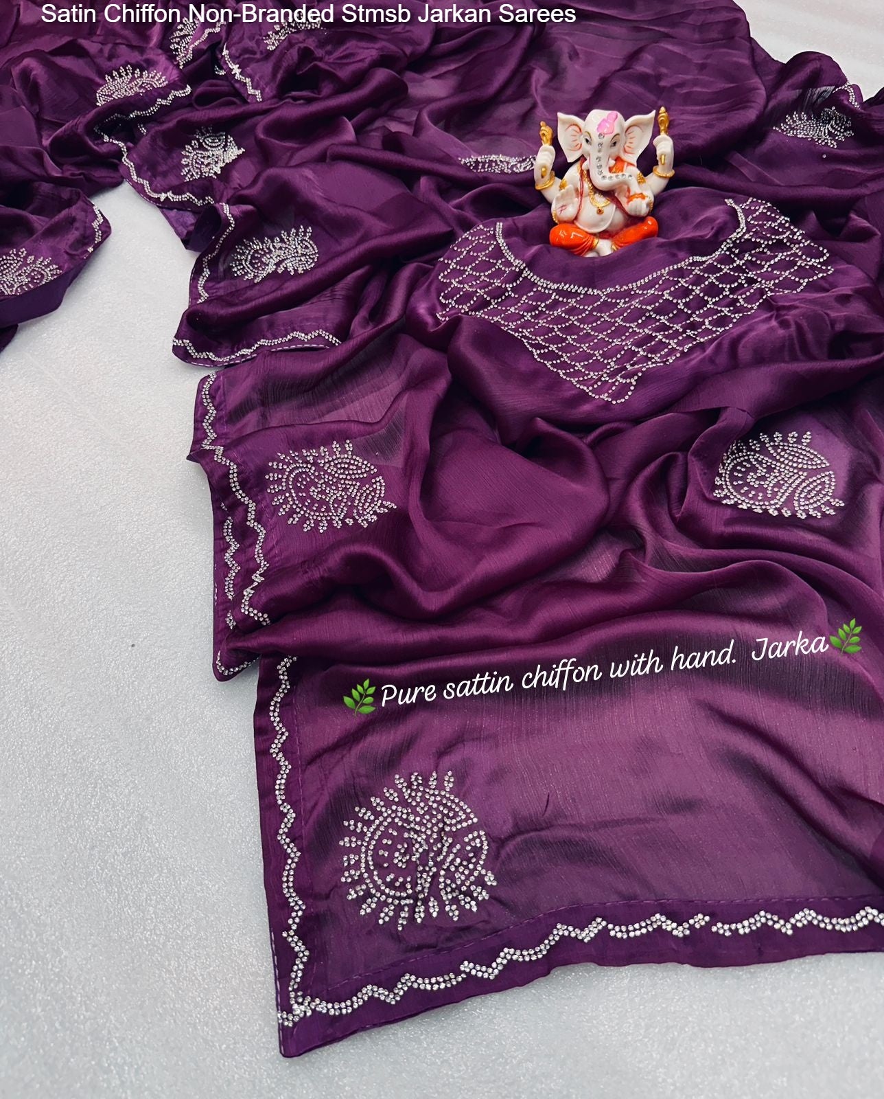 Satin Chiffon Non-Branded Stmsb Jarkan Sarees