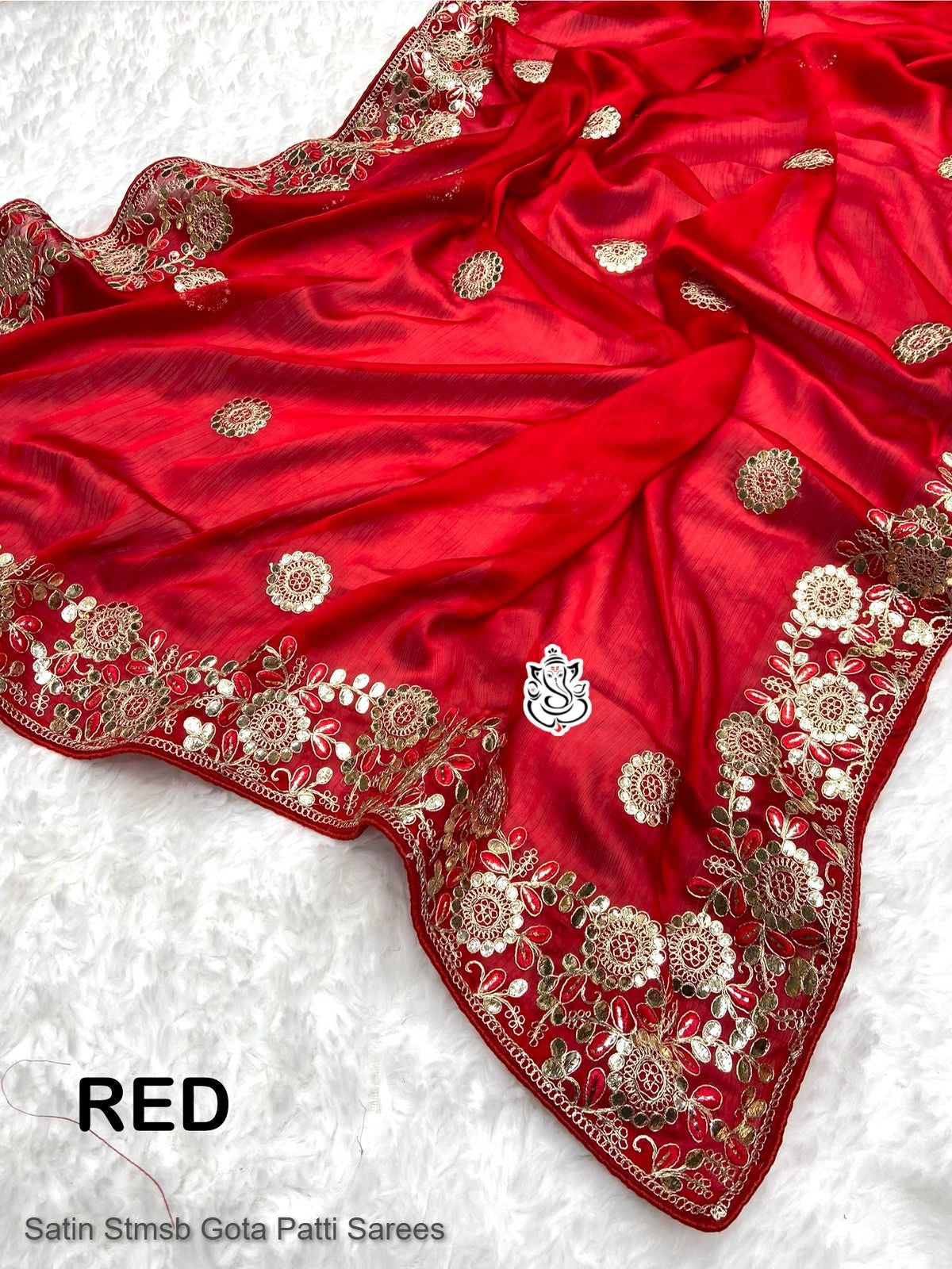 Satin Stmsb Gota Patti Sarees