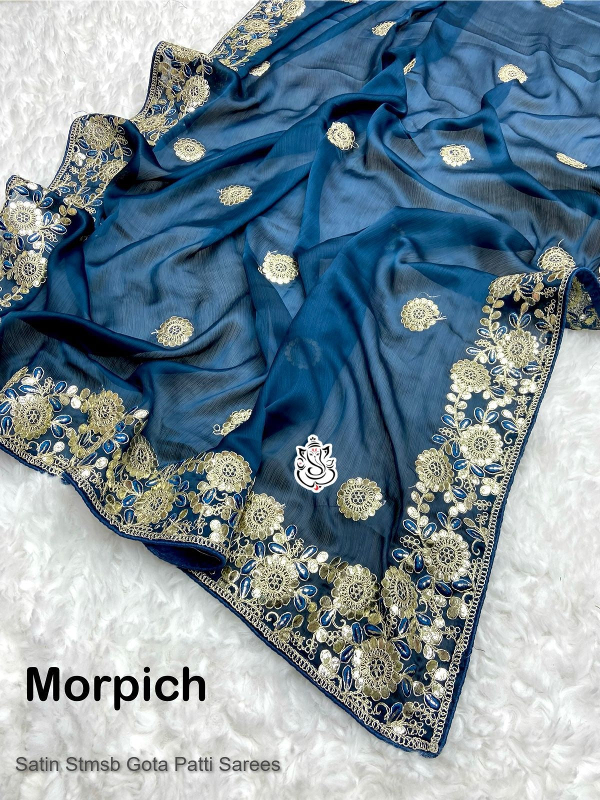 Satin Stmsb Gota Patti Sarees