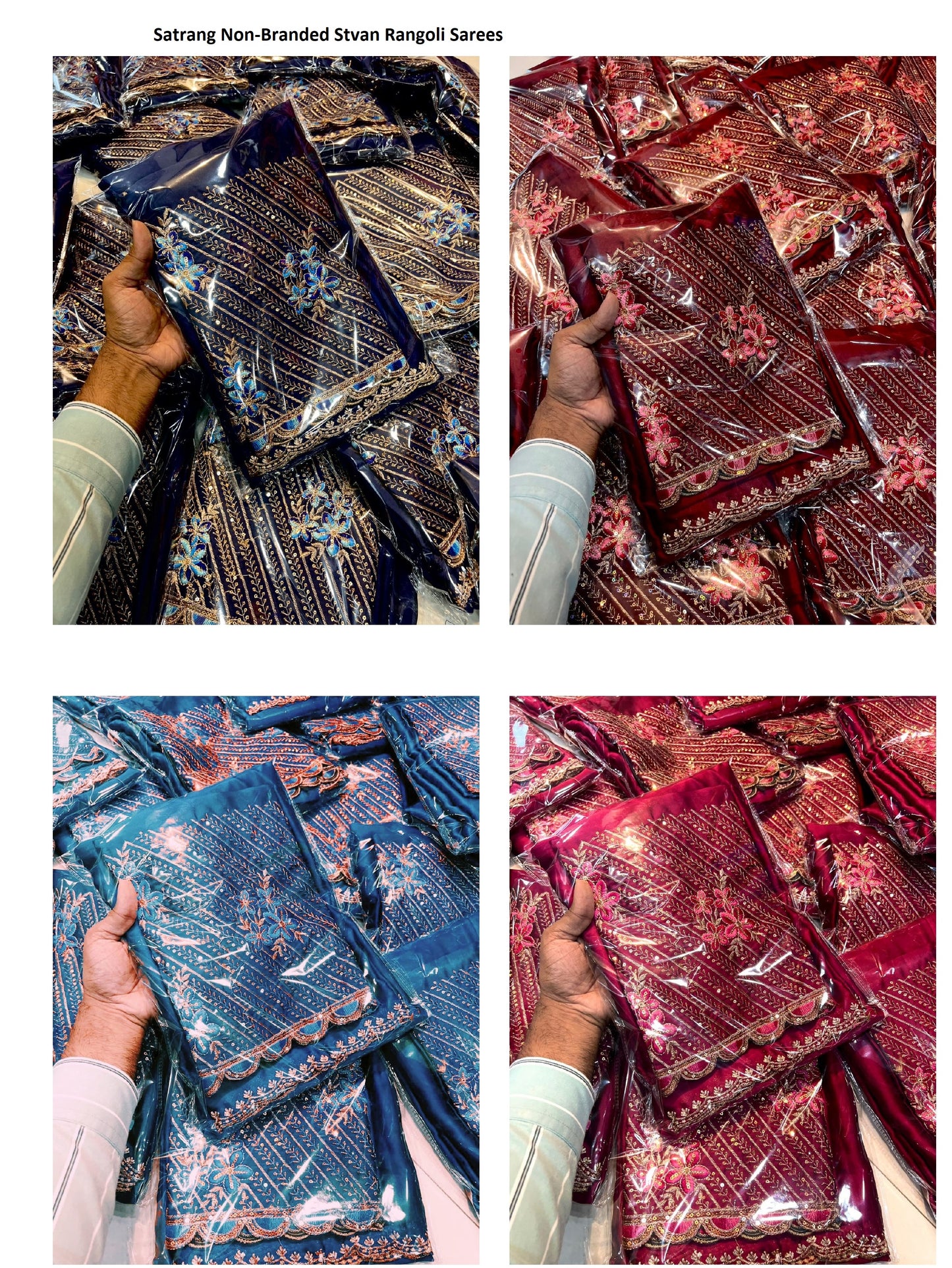 Satrang Non-Branded Stvan Rangoli Sarees