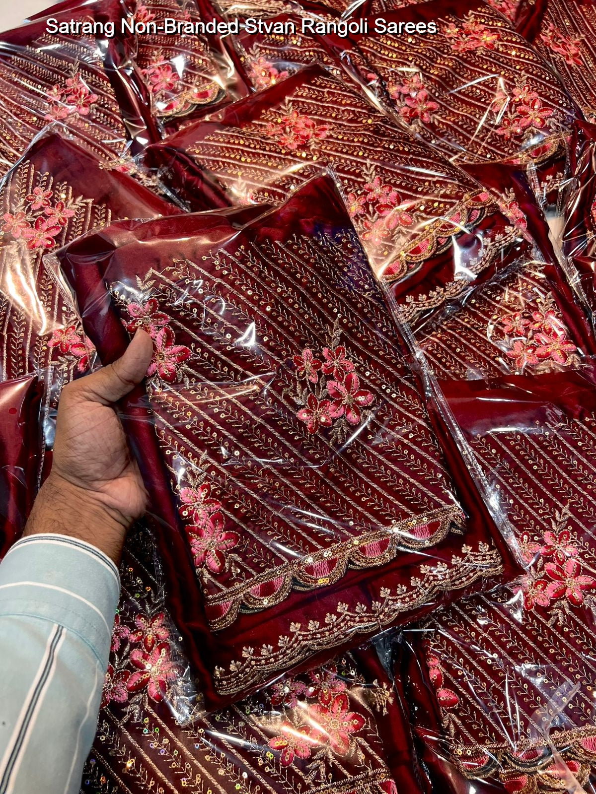 Satrang Non-Branded Stvan Rangoli Sarees