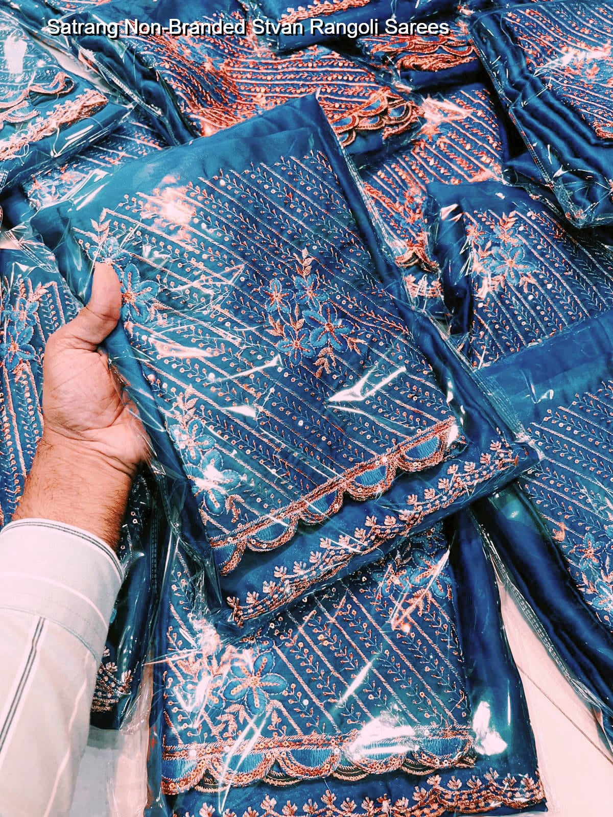 Satrang Non-Branded Stvan Rangoli Sarees