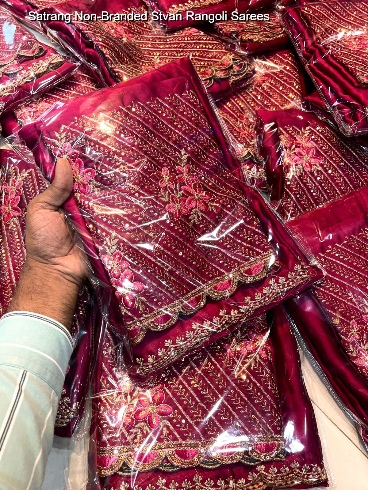 Satrang Non-Branded Stvan Rangoli Sarees