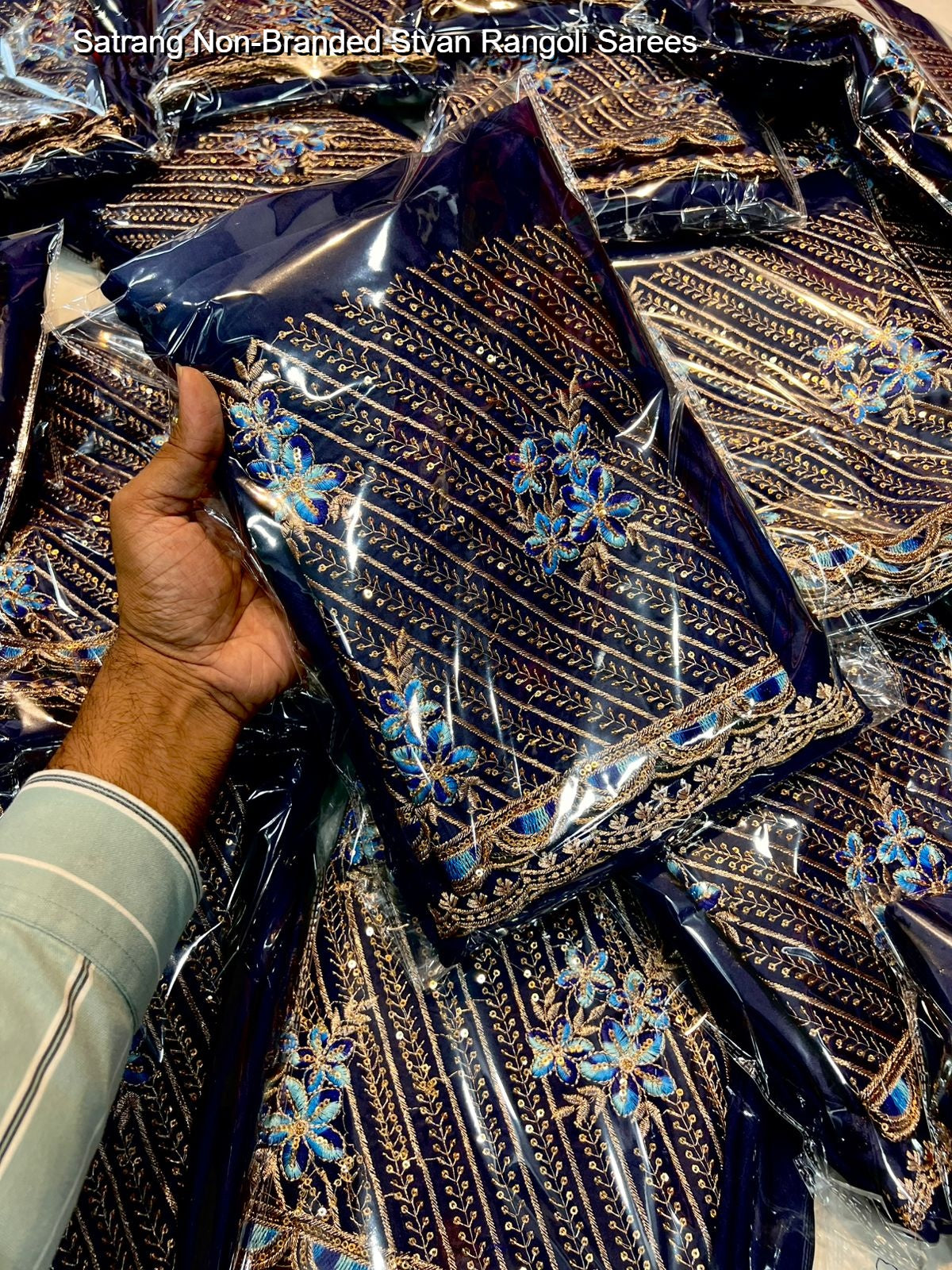 Satrang Non-Branded Stvan Rangoli Sarees