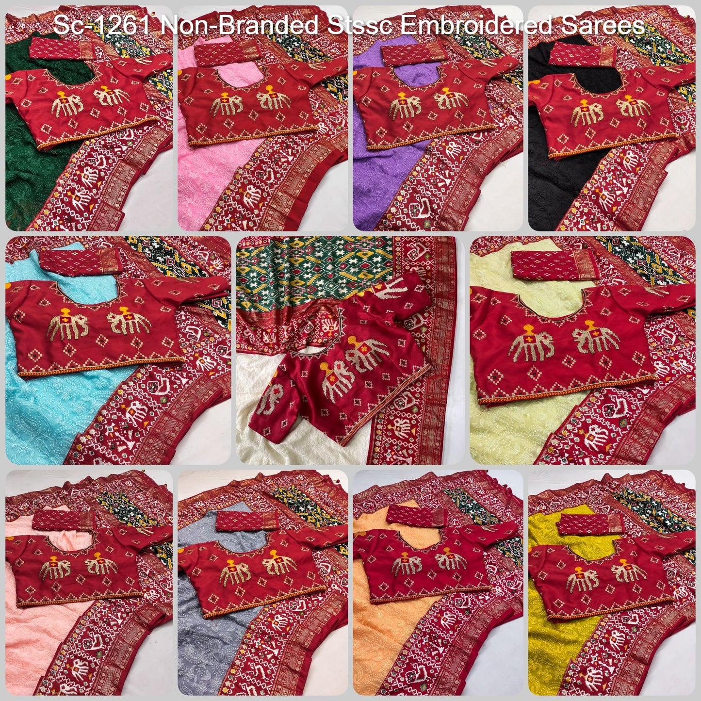 Sc-1261 Non-Branded Stssc Embroidered Sarees
