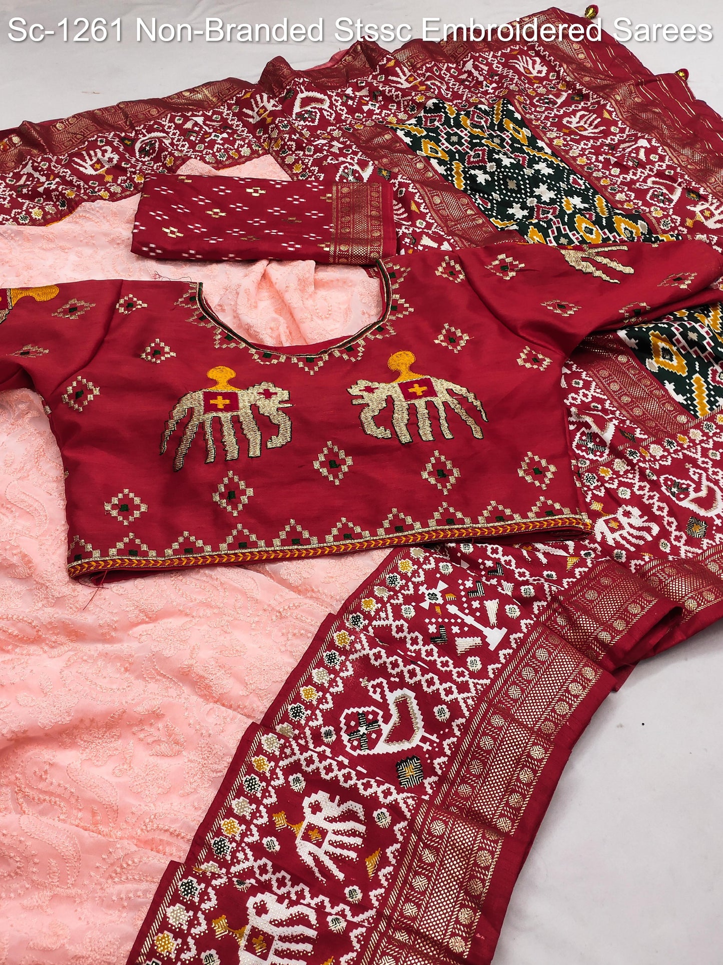 Sc-1261 Non-Branded Stssc Embroidered Sarees