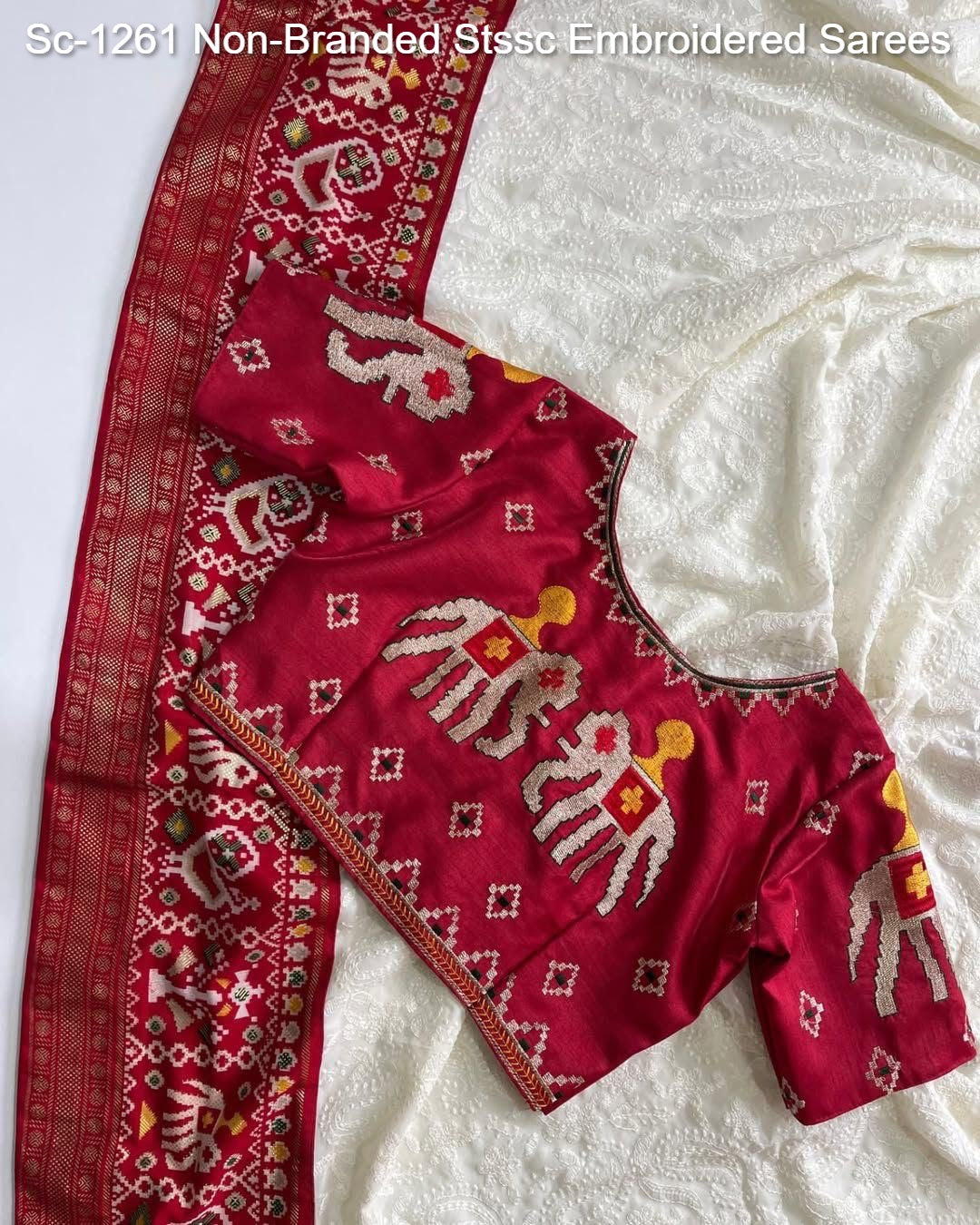 Sc-1261 Non-Branded Stssc Embroidered Sarees