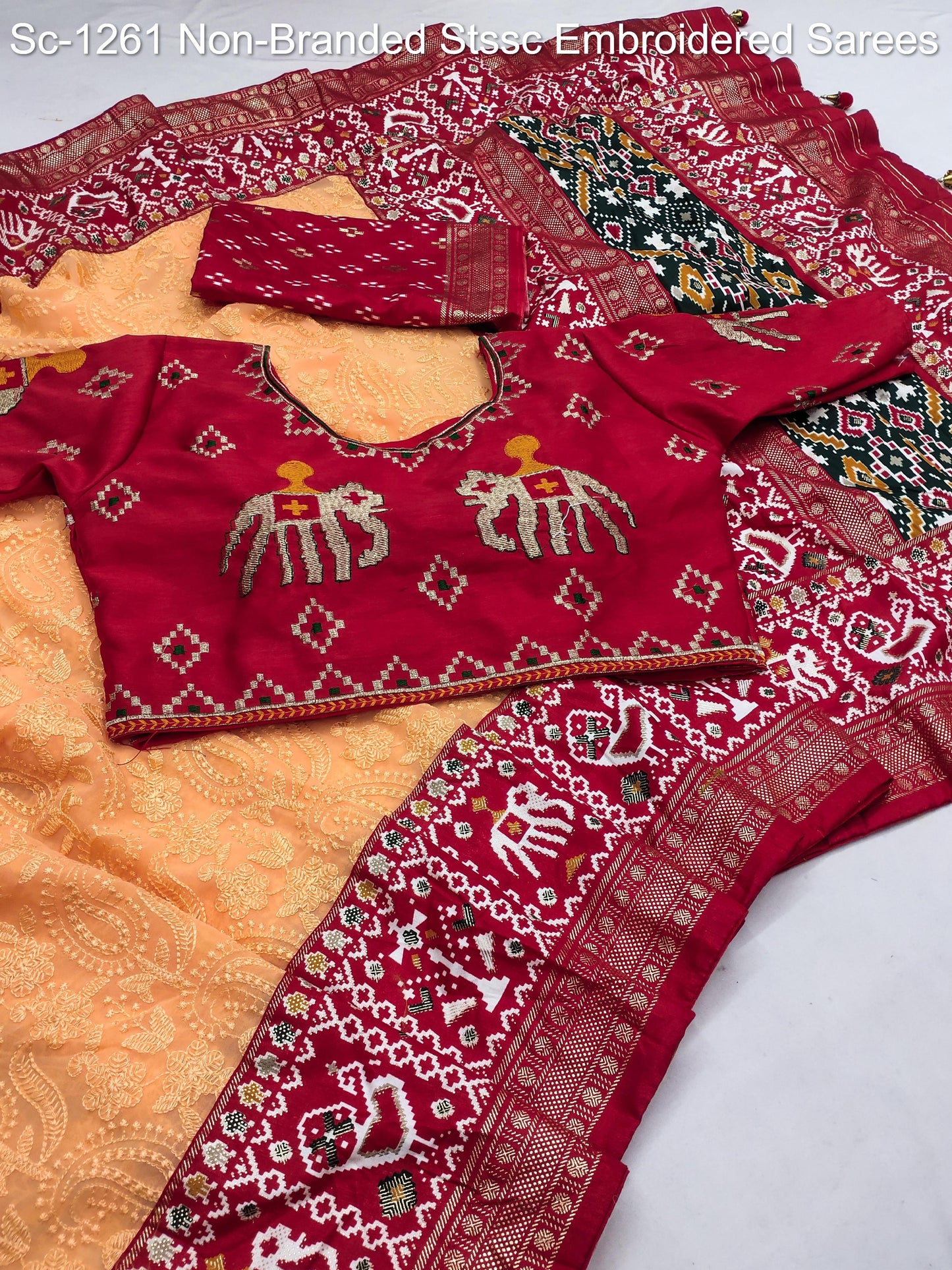 Sc-1261 Non-Branded Stssc Embroidered Sarees