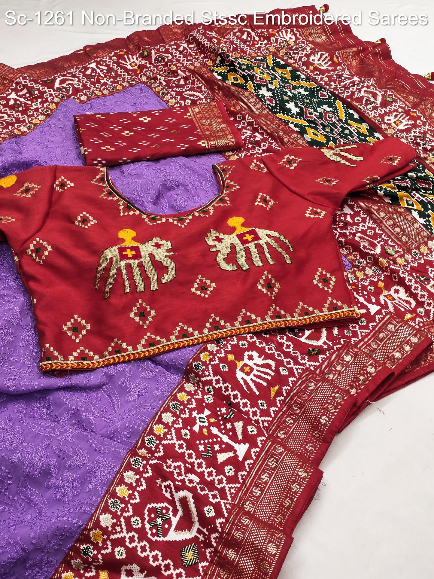 Sc-1261 Non-Branded Stssc Embroidered Sarees