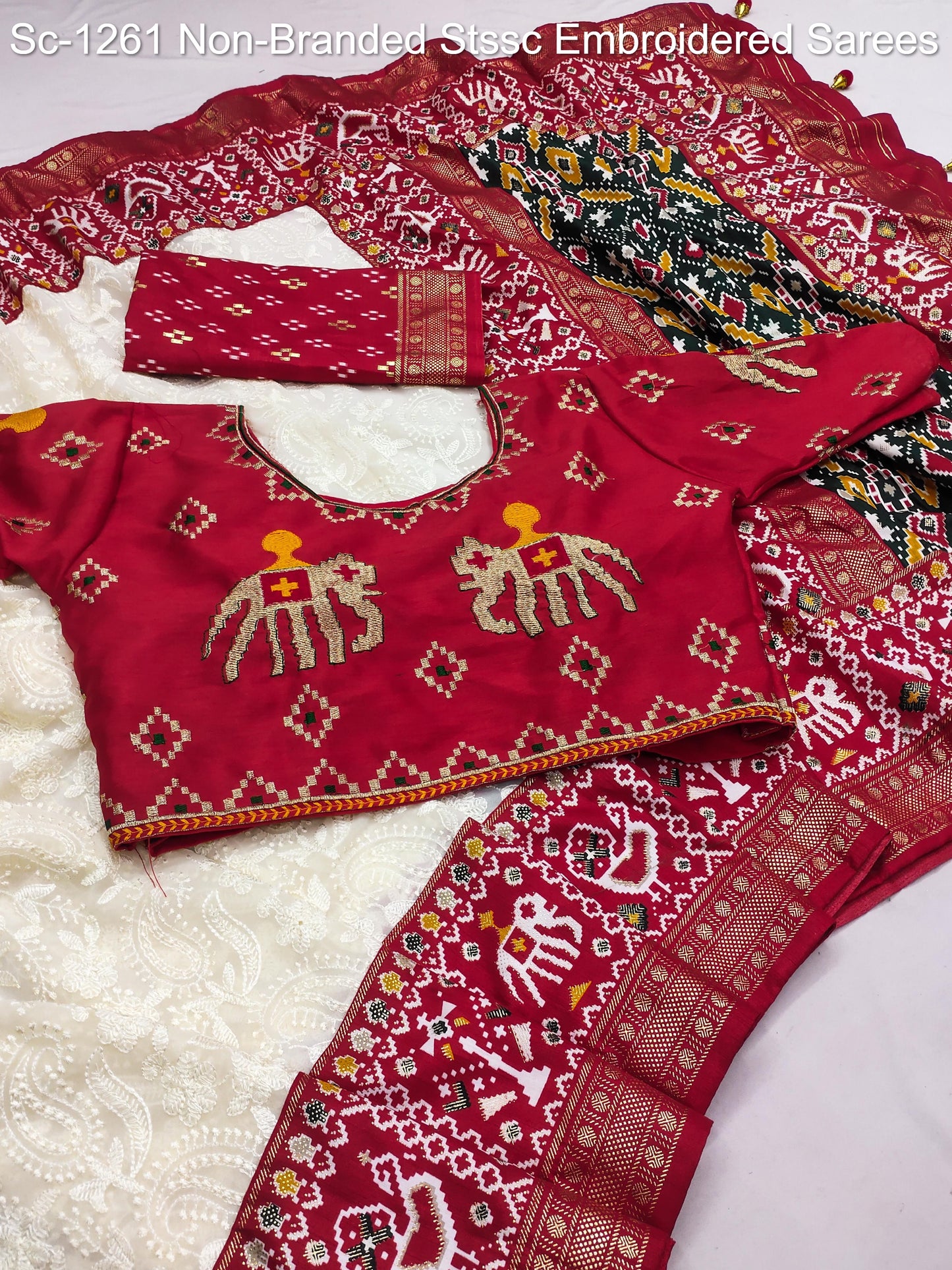 Sc-1261 Non-Branded Stssc Embroidered Sarees