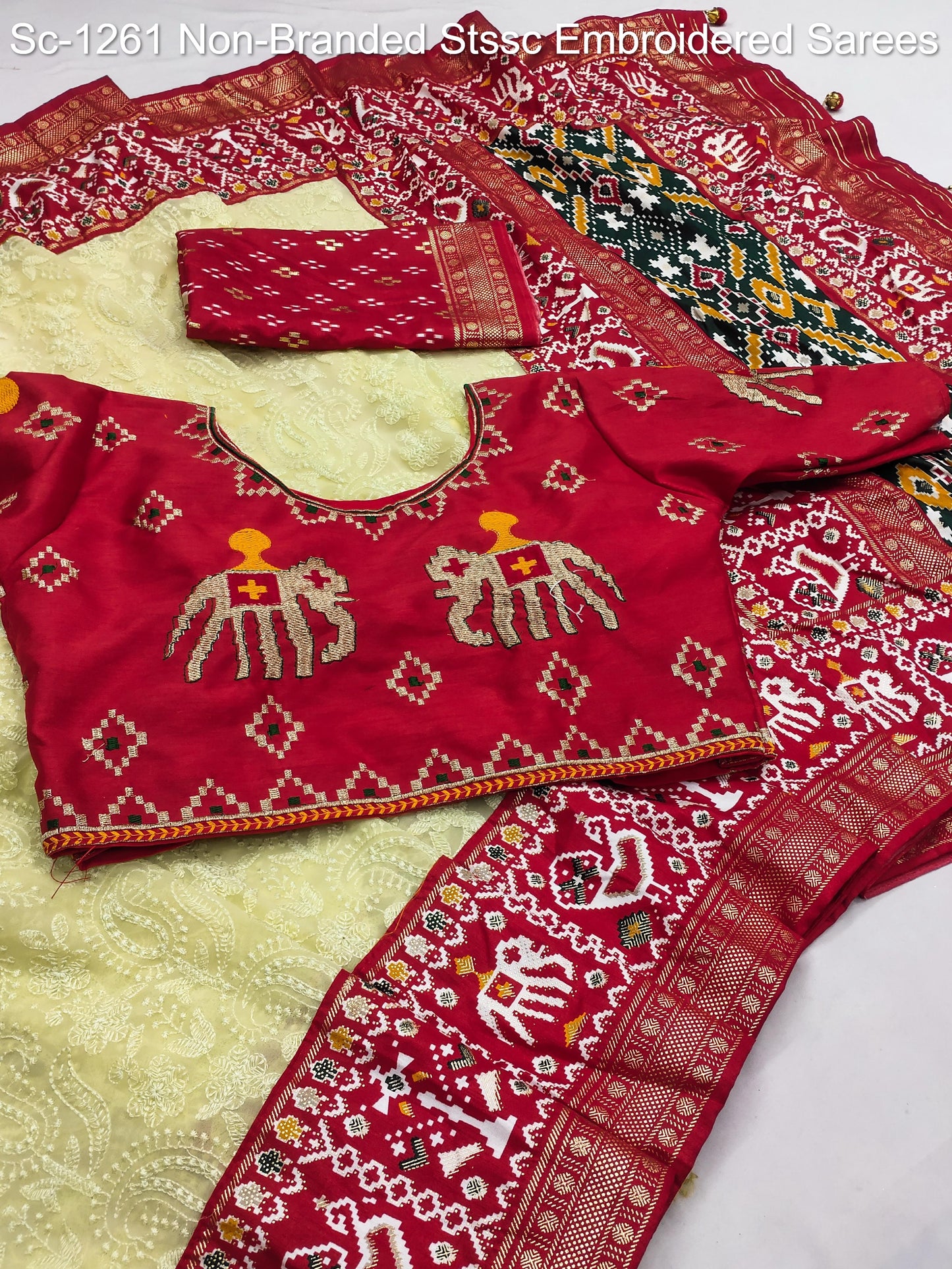 Sc-1261 Non-Branded Stssc Embroidered Sarees