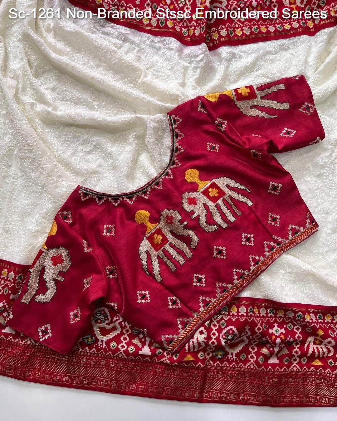 Sc-1261 Non-Branded Stssc Embroidered Sarees