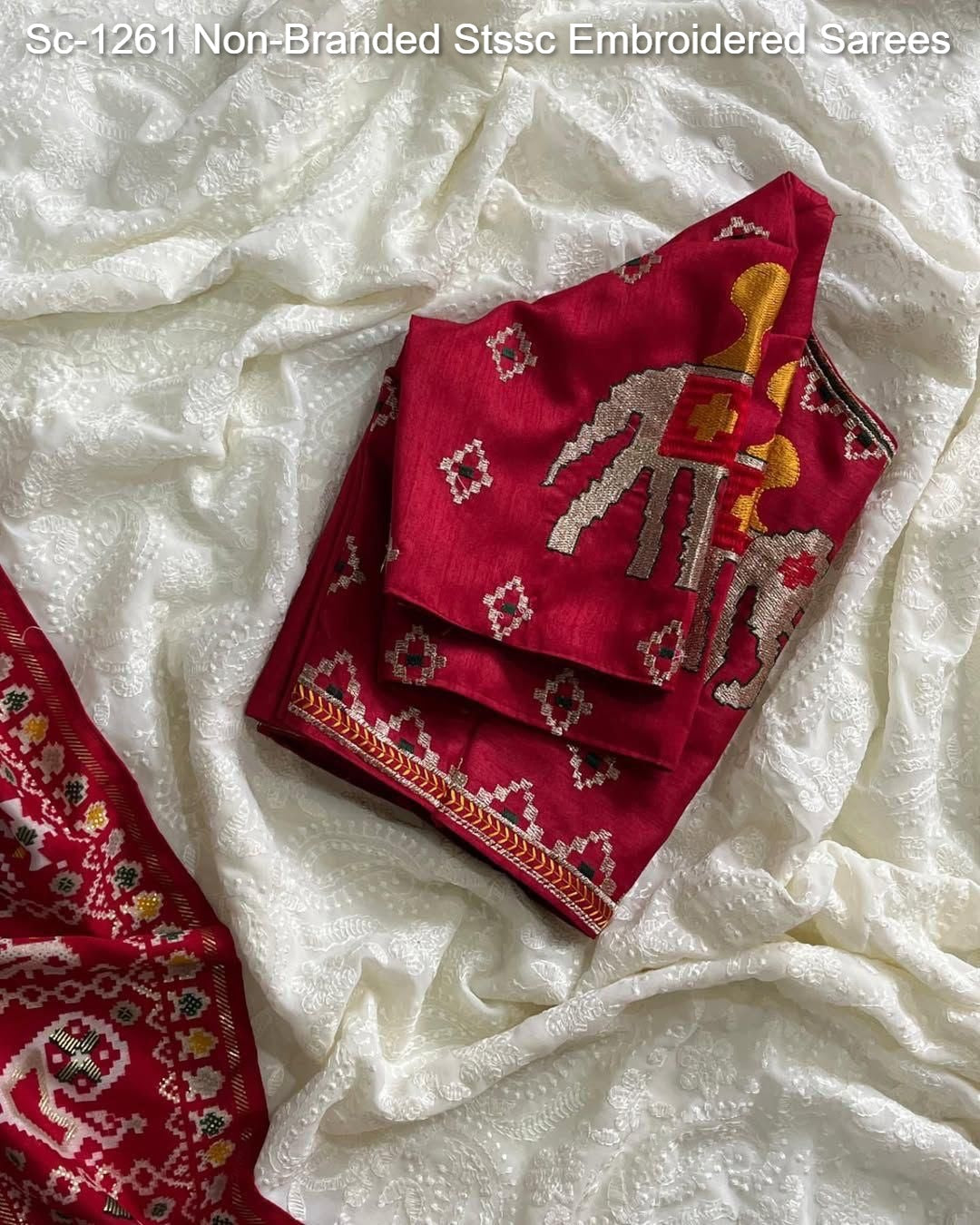 Sc-1261 Non-Branded Stssc Embroidered Sarees