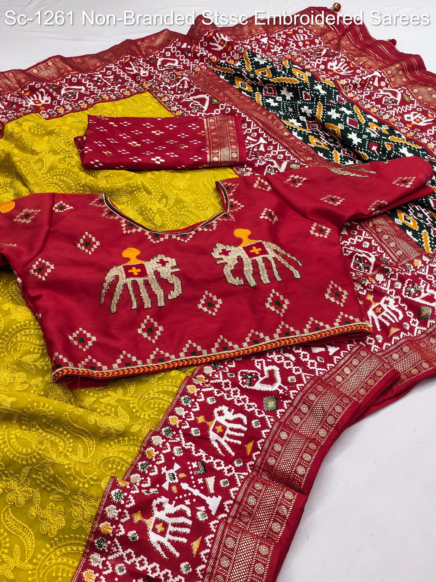 Sc-1261 Non-Branded Stssc Embroidered Sarees