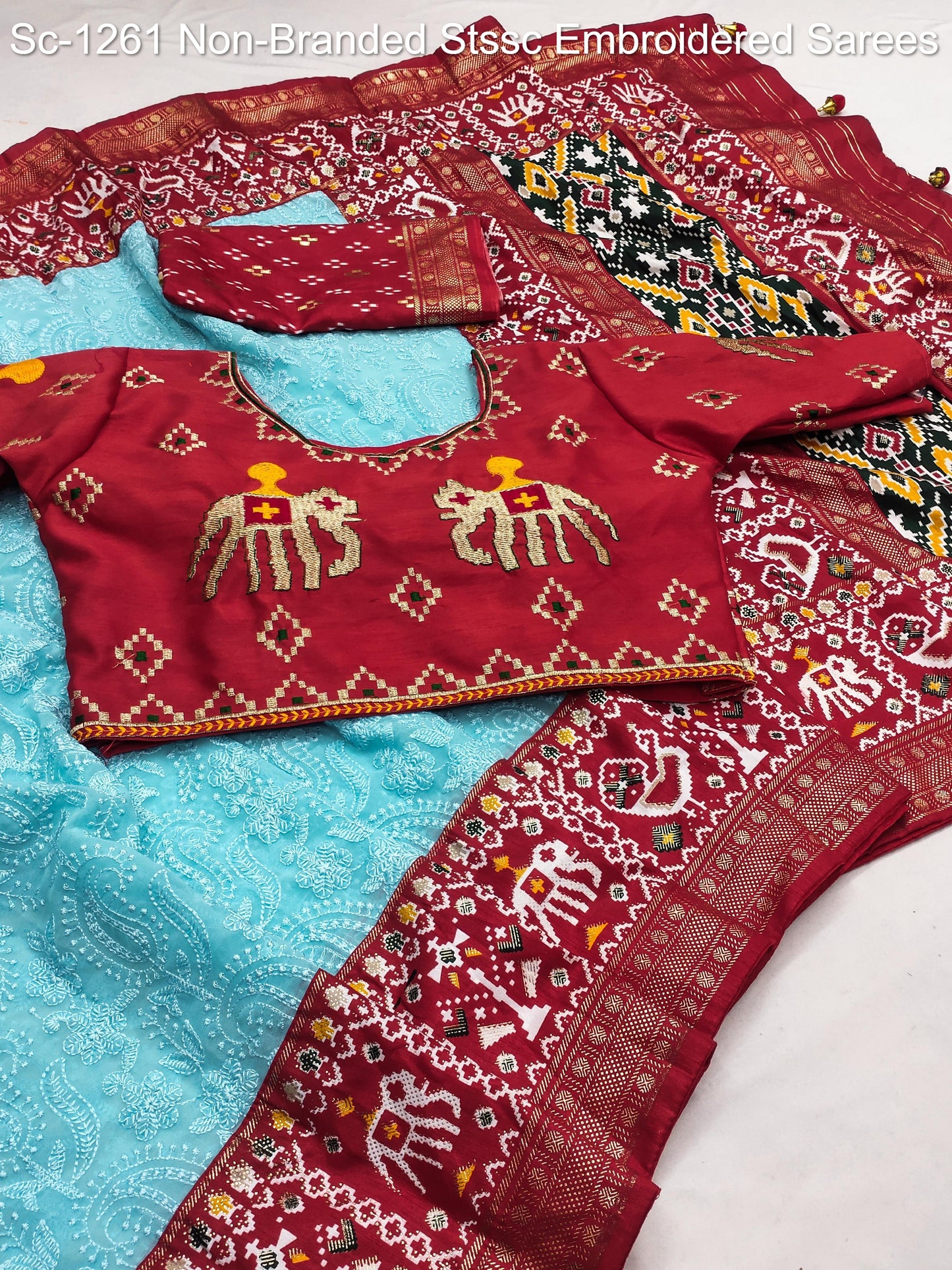 Sc-1261 Non-Branded Stssc Embroidered Sarees