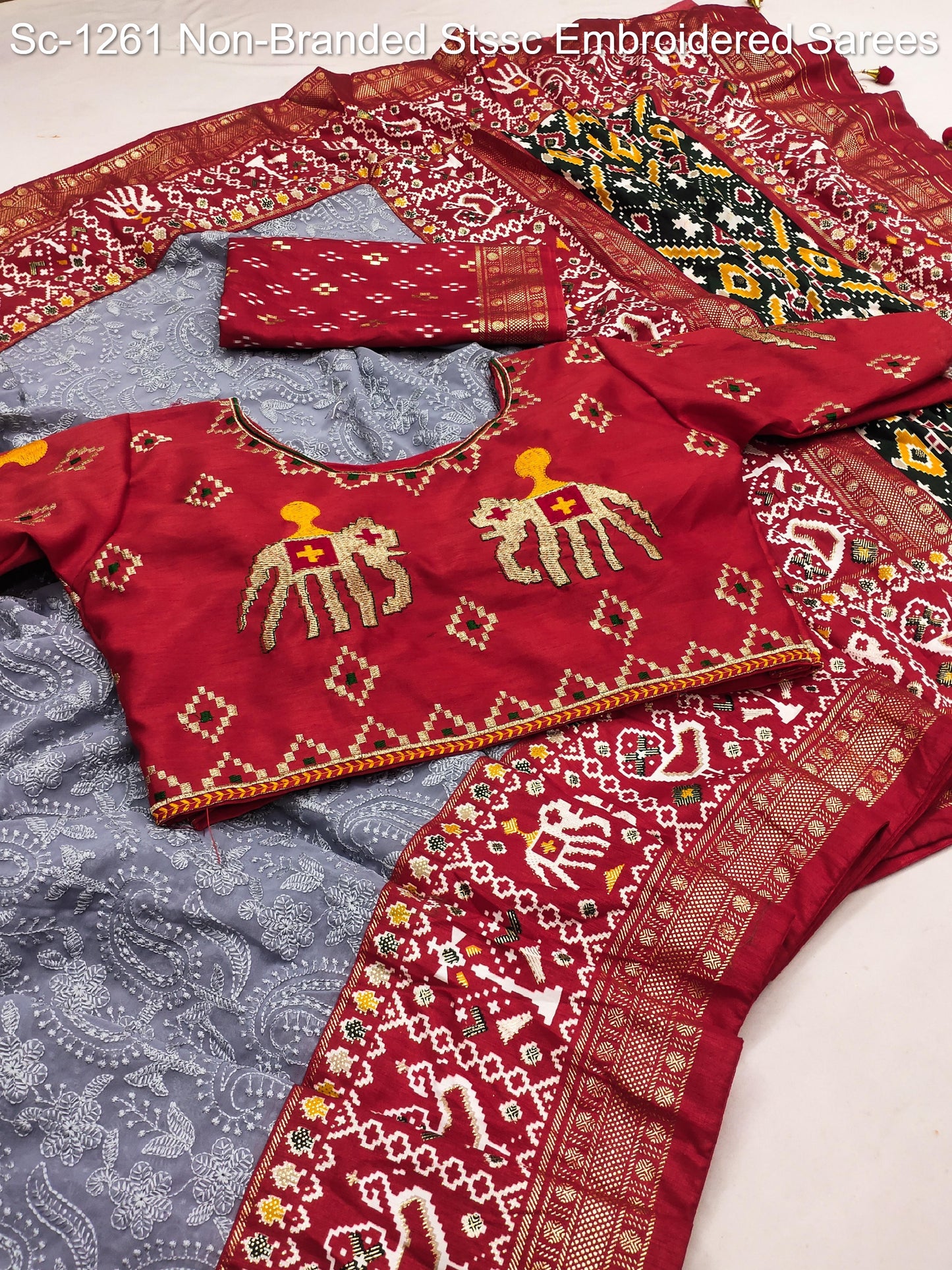 Sc-1261 Non-Branded Stssc Embroidered Sarees