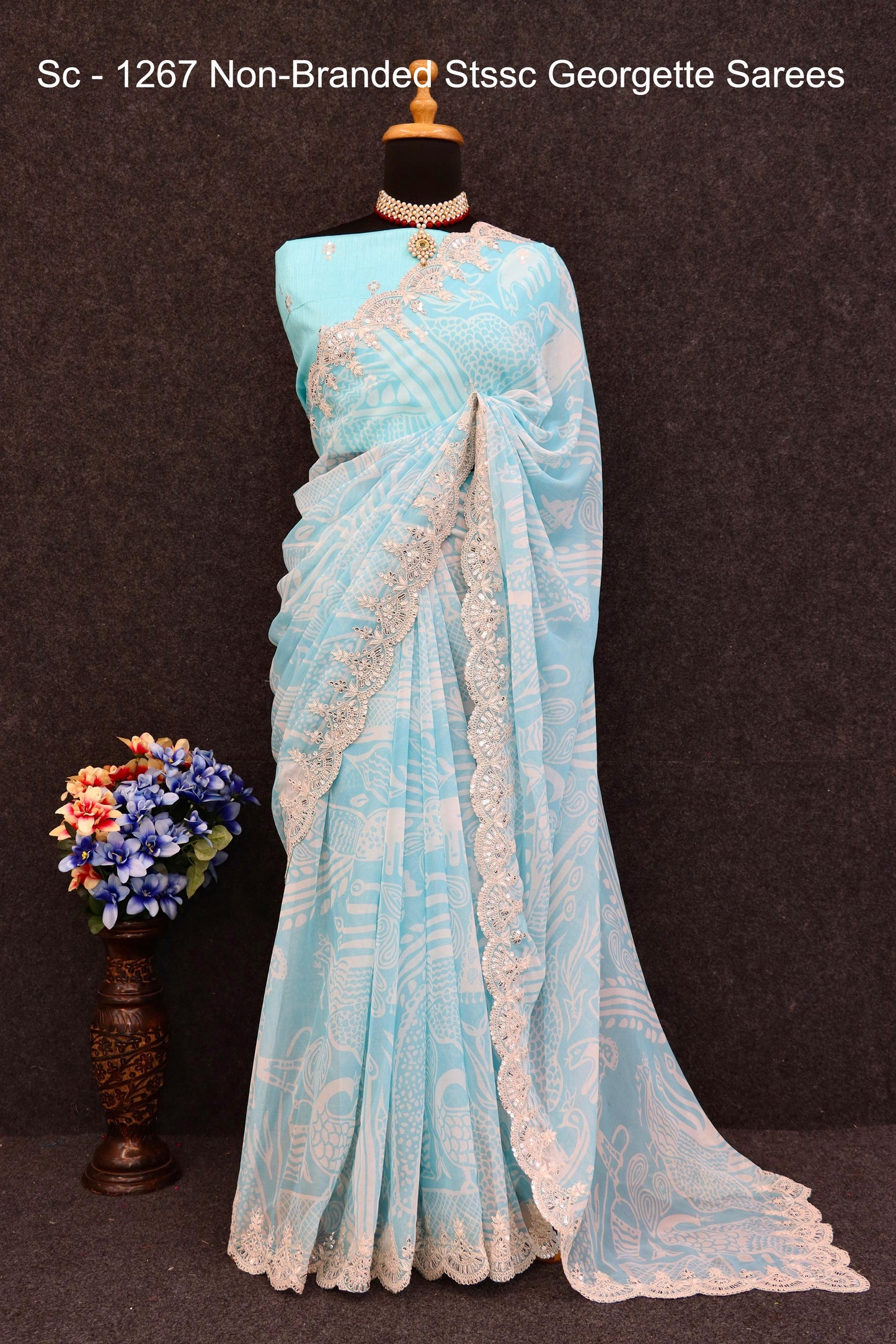 Sc - 1267 Non-Branded Stssc Georgette Sarees