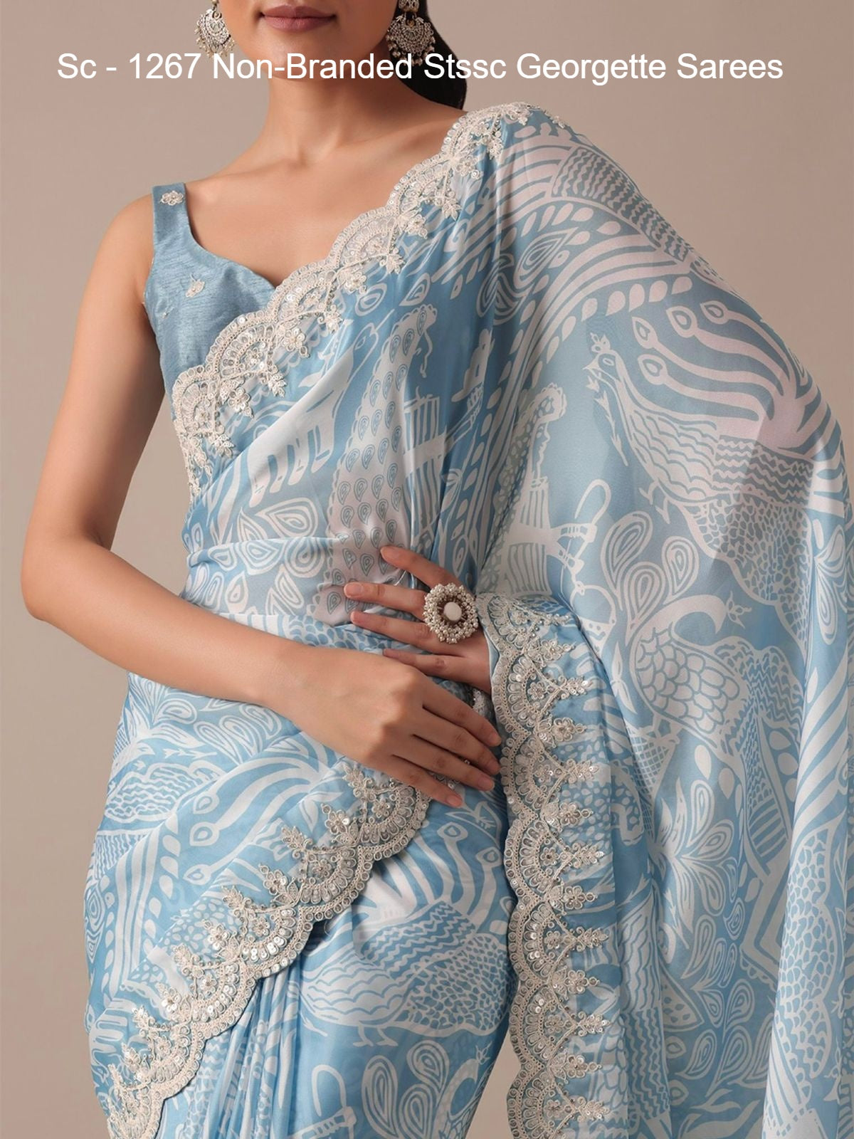Sc - 1267 Non-Branded Stssc Georgette Sarees