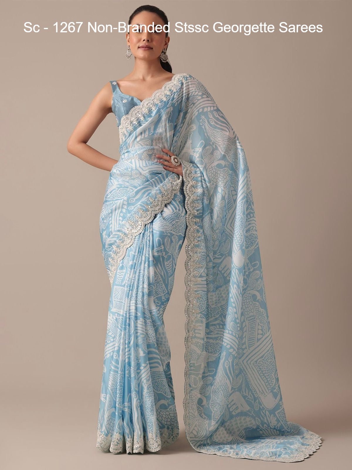 Sc - 1267 Non-Branded Stssc Georgette Sarees