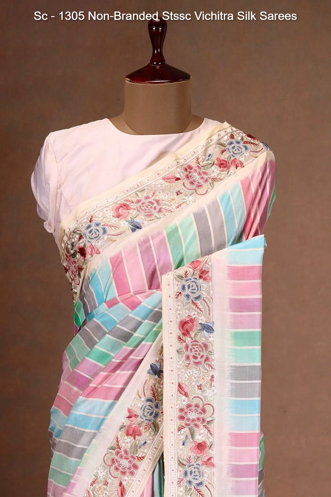 Sc - 1305 Non-Branded Stssc Vichitra Silk Sarees